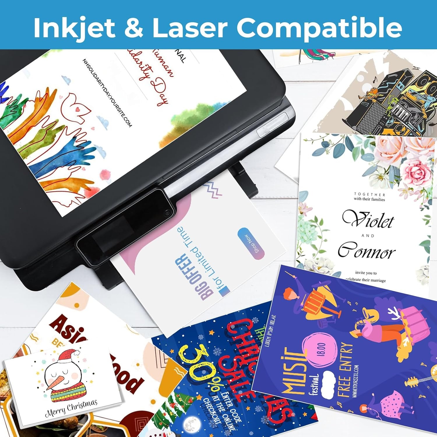 image:image100 Sheets White Cardstock Paper Ohuhu 11 x 17 EcoFriendly Cover Card Stock Legal Printer Paper for DIY Making Cards Invitations Crafting Crafts Arts Ledger Tabloid Posters 80 lb100