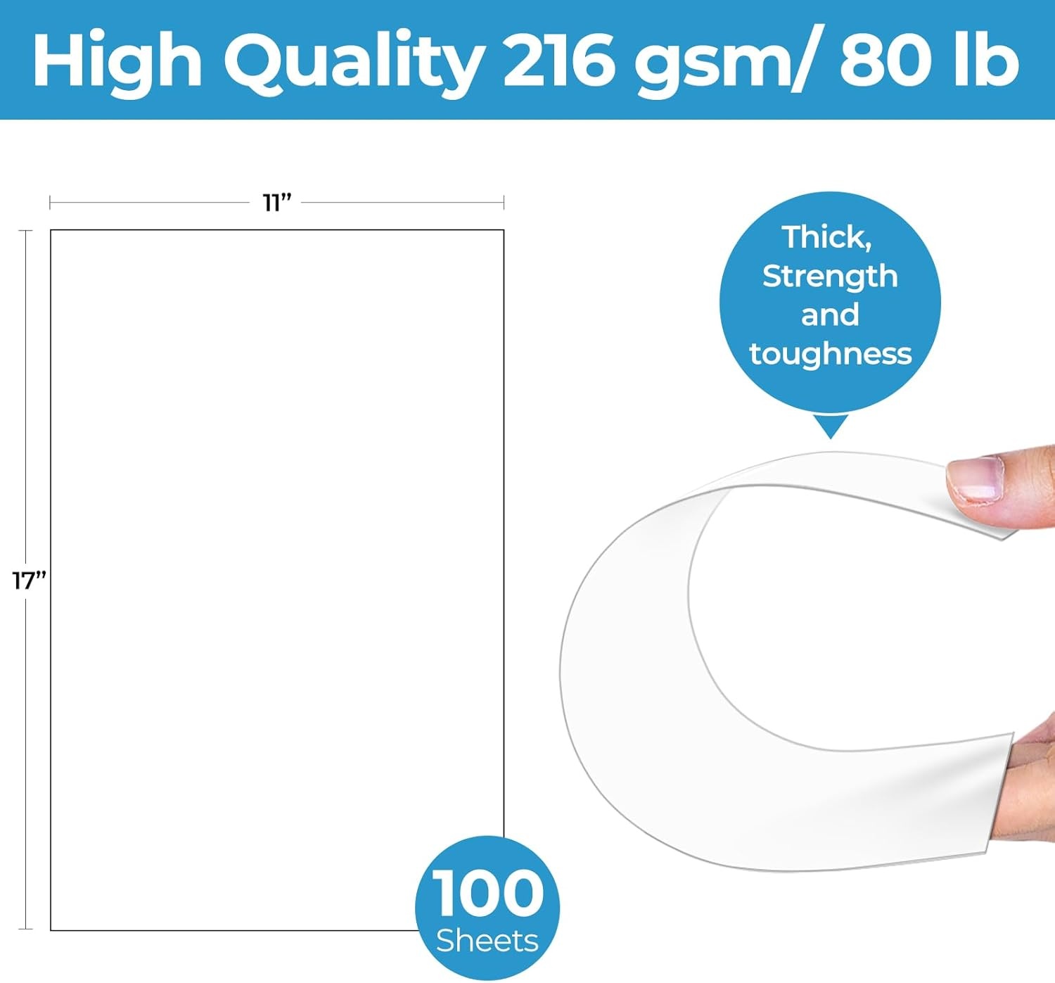 image:image100 Sheets White Cardstock Paper Ohuhu 11 x 17 EcoFriendly Cover Card Stock Legal Printer Paper for DIY Making Cards Invitations Crafting Crafts Arts Ledger Tabloid Posters 80 lb100