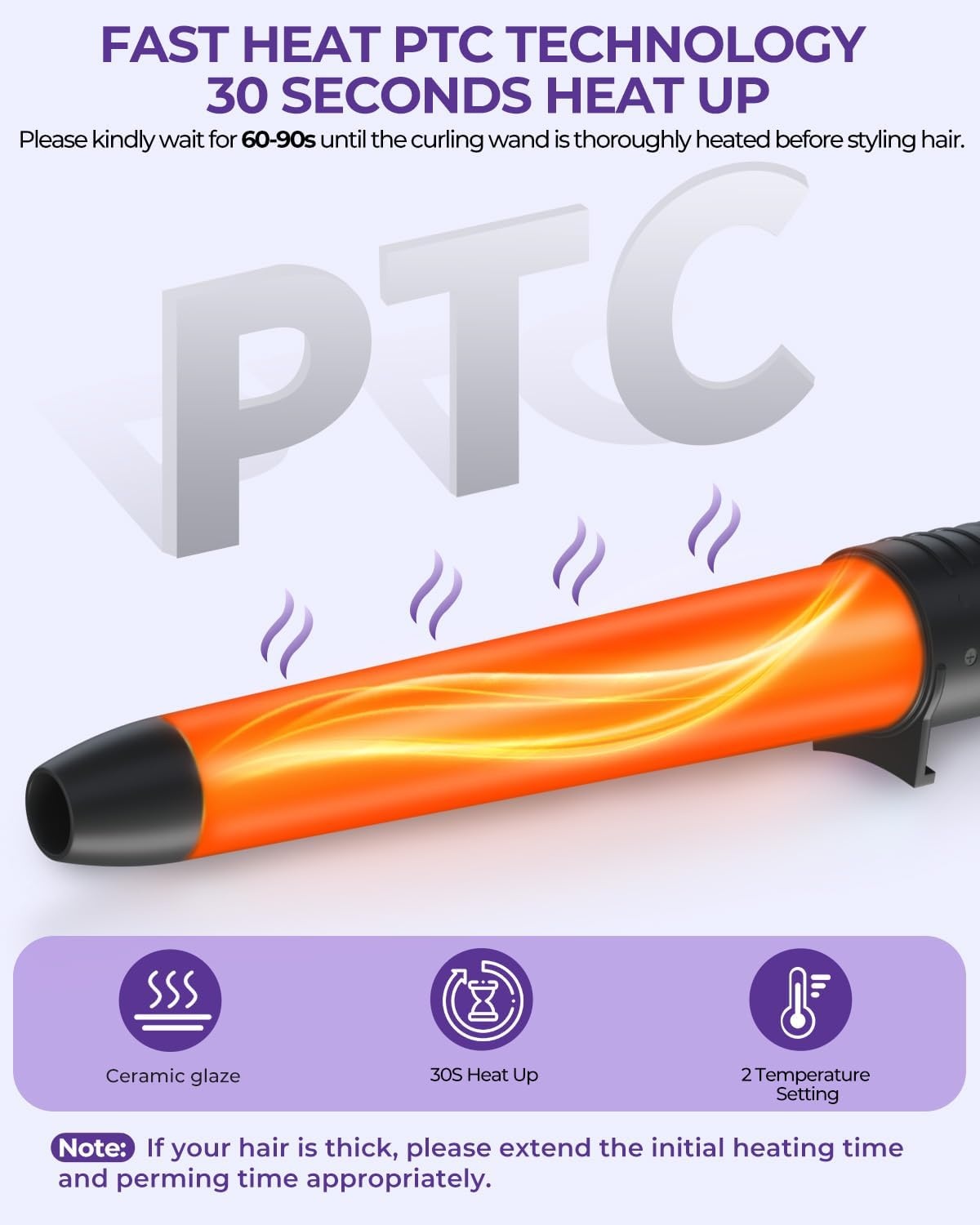 image:image5 in 1 Curling Wand Set Ohuhu Curling Iron Wand 5Pcs 035 to 125 Inch Interchangeable Ceramic Barrel Heat Protective Glove 2 Clips Dual Voltage Hair Curler for Women PinkRainbow