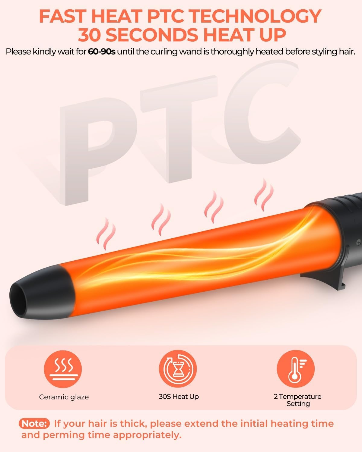 image:image7 in 1 Curling Wand Set Ohuhu Curling Iron Wand 7Pcs 035 to 125 Inch Interchangeable Ceramic Barrel Heat Protective Glove 2 Clips Dual Voltage Hair Curler Women BlackBlack