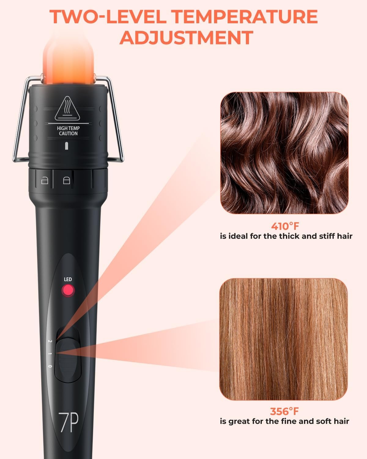 image:image7 in 1 Curling Wand Set Ohuhu Curling Iron Wand 7Pcs 035 to 125 Inch Interchangeable Ceramic Barrel Heat Protective Glove 2 Clips Dual Voltage Hair Curler Women BlackBlack