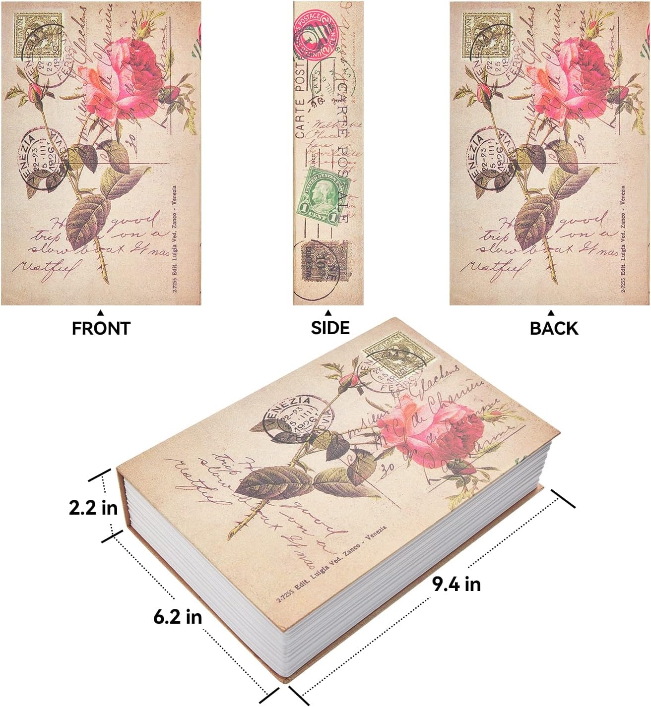image:imageBook Safe Box Lock Rose Ohuhu Secret Book Box Diversion Combination Secret Compartment Small Safes for Home Portable Book Box Great for Money Store Jewelry and Passport Storage