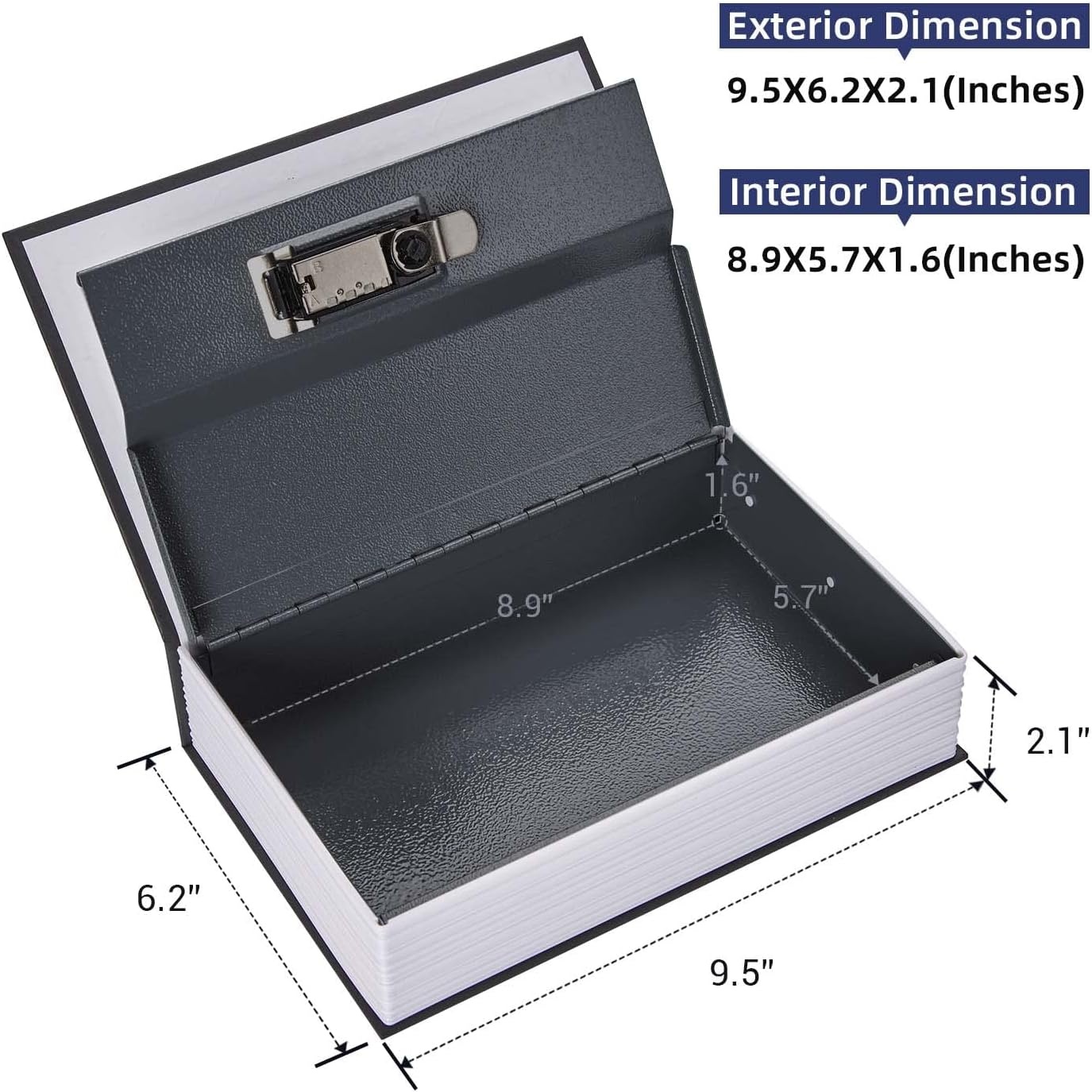 image:imageBook Safe Box with Combination Lock Ohuhu Upgrade Dictionary Diversion Safe Secret Hidden Box for Home Office Portable Safe Box for Money Cash Jewelry