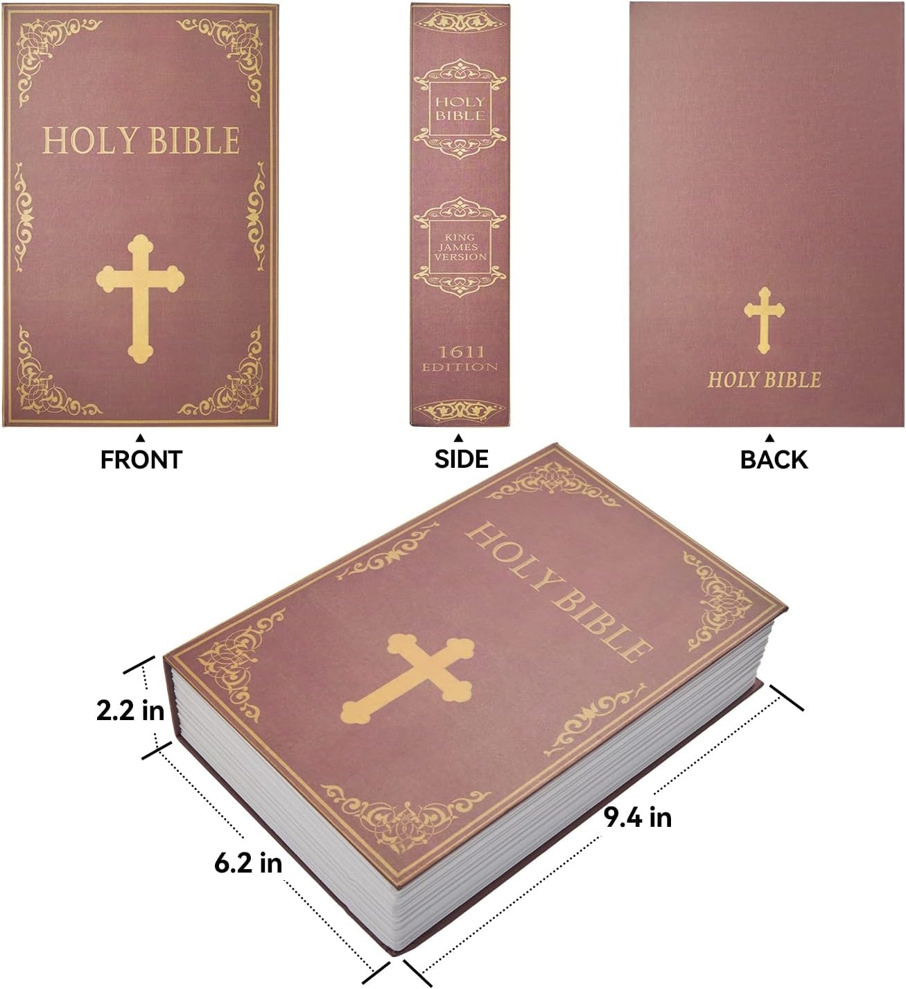 image:imageBook Safe Combination Lock Bible Ohuhu Secret Compartment Safe MultiUse Portable Storage Money for Home Safes Jewelry Documents or Valuables