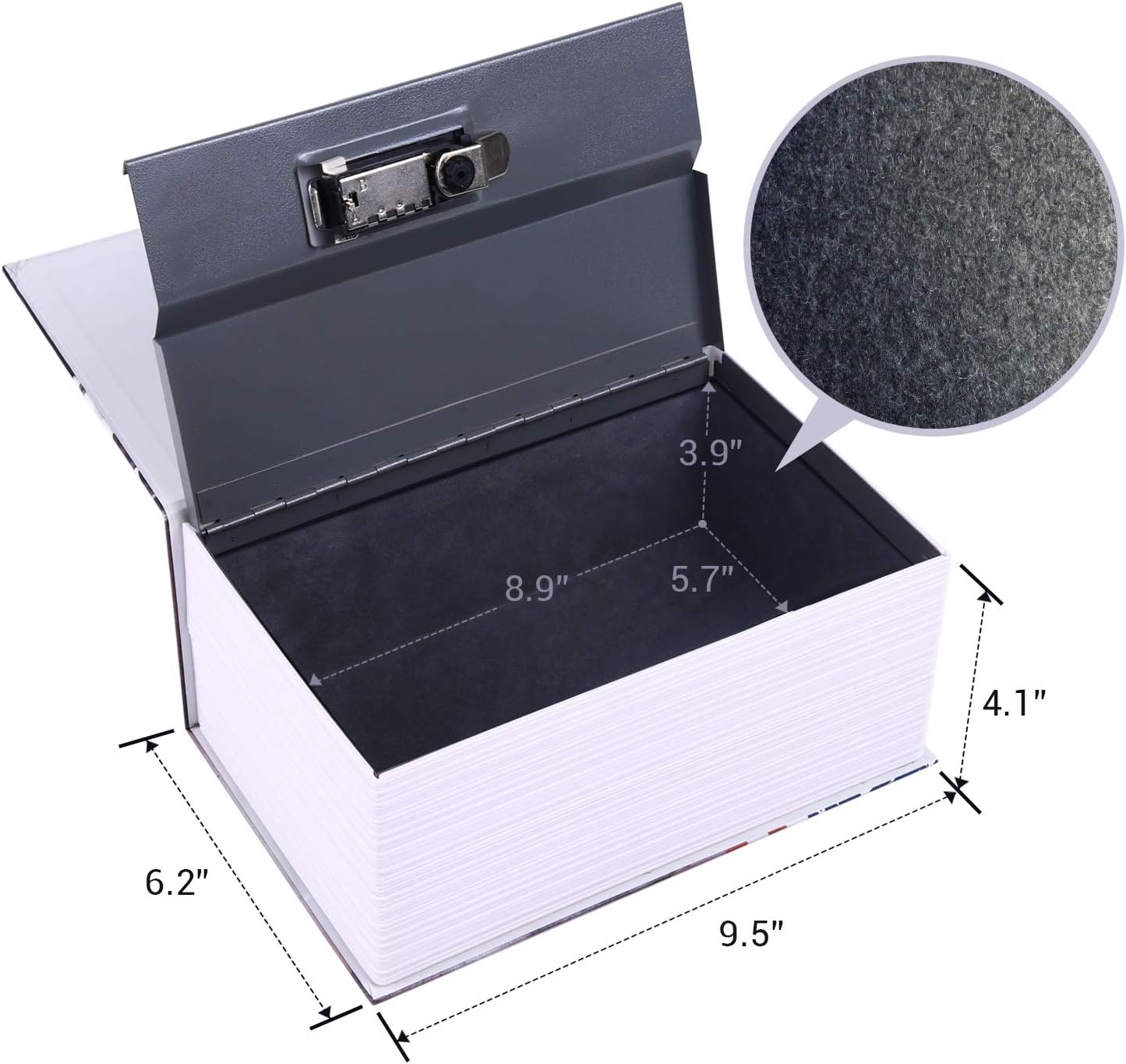 image:imageBook Safe Combination Lock Box Ohuhu Extra Large Diversion Secret Safe Hide Money Jewelry Key Containers Disguised Metal Lock Box Fake Book Concealment Furniture Hollow Case