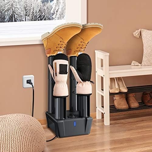 image:imageBoot Dryer Ohuhu Shoe Dryer 4 Brackets with Air Fan Timer Overheat Protection Electric Boot Dryer Boot Warmer Dryer with Heat Fast Dry Super Quiet for Gloves Hats Socks Ski Boots