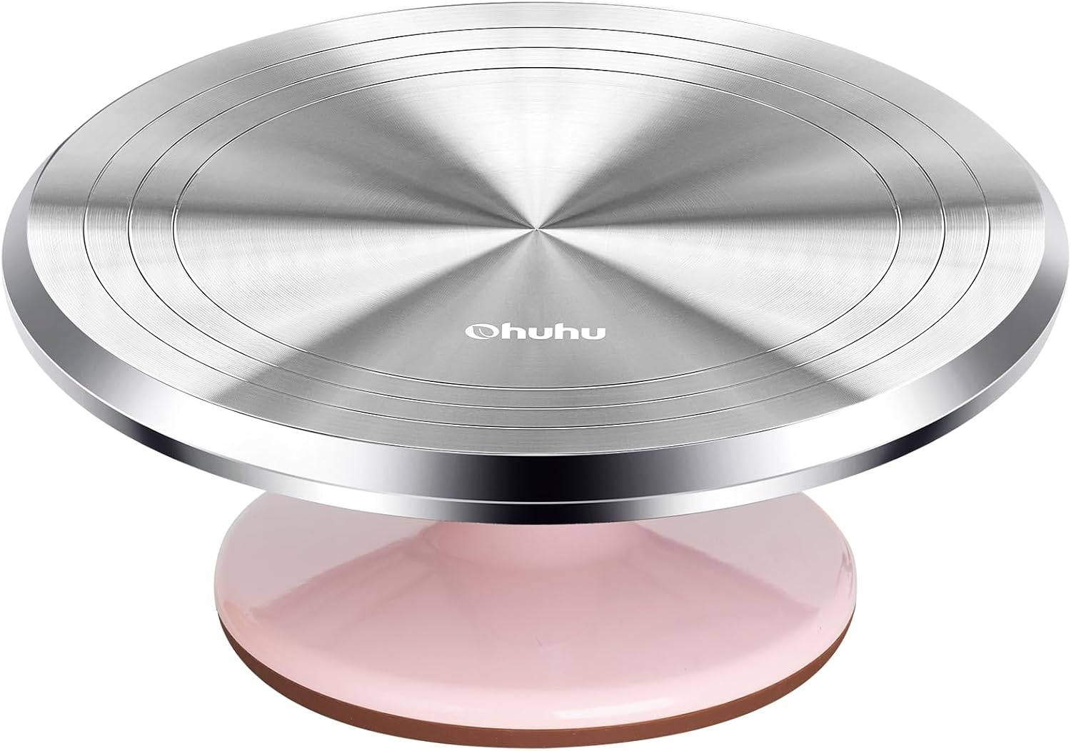 image:imageCake Turntable Ohuhu Aluminium 12 Cake Decorating Kit Supplies Rotating Stand Revolving Spinner with 2 Icing Spatula 3 Comb SmootherPink