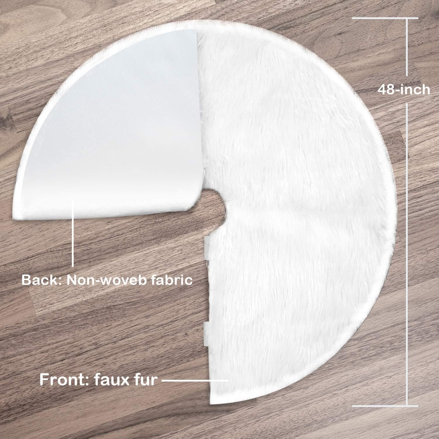 image:imageChristmas Tree Skirt Ohuhu 48 White Faux Fur Snowny Tree Skirts Christmas Decorations Plush Mat for Home Holiday Party Xmas Trees Ornaments Decor