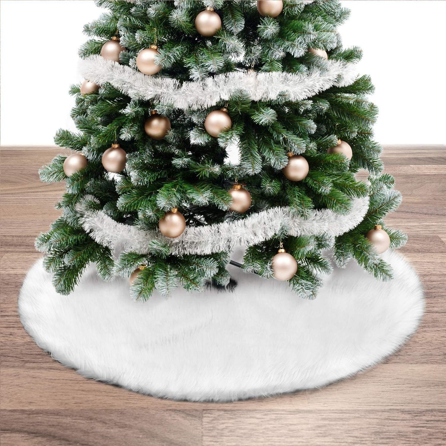 image:imageChristmas Tree Skirt Ohuhu 48 White Faux Fur Snowny Tree Skirts Christmas Decorations Plush Mat for Home Holiday Party Xmas Trees Ornaments Decor