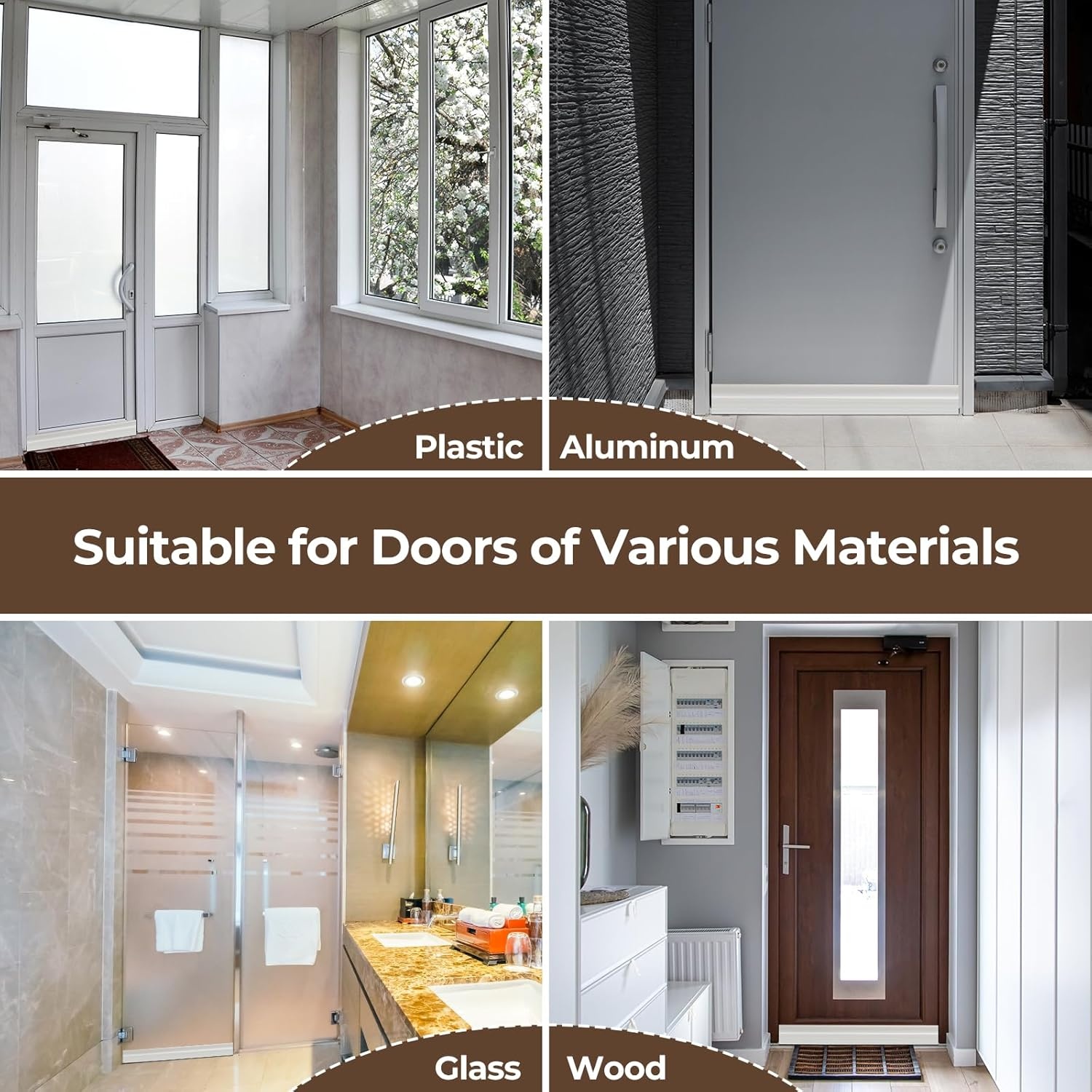 image:imageDoor Draft Stopper Under Door Sweep Ohuhu 2 Pack 37L x 145W Door Draft Blocker Weather Stripping for Exterior Interior Doors Door Seal Gap Filler Bottom Dust Noise Insulation Draft GuardWhite