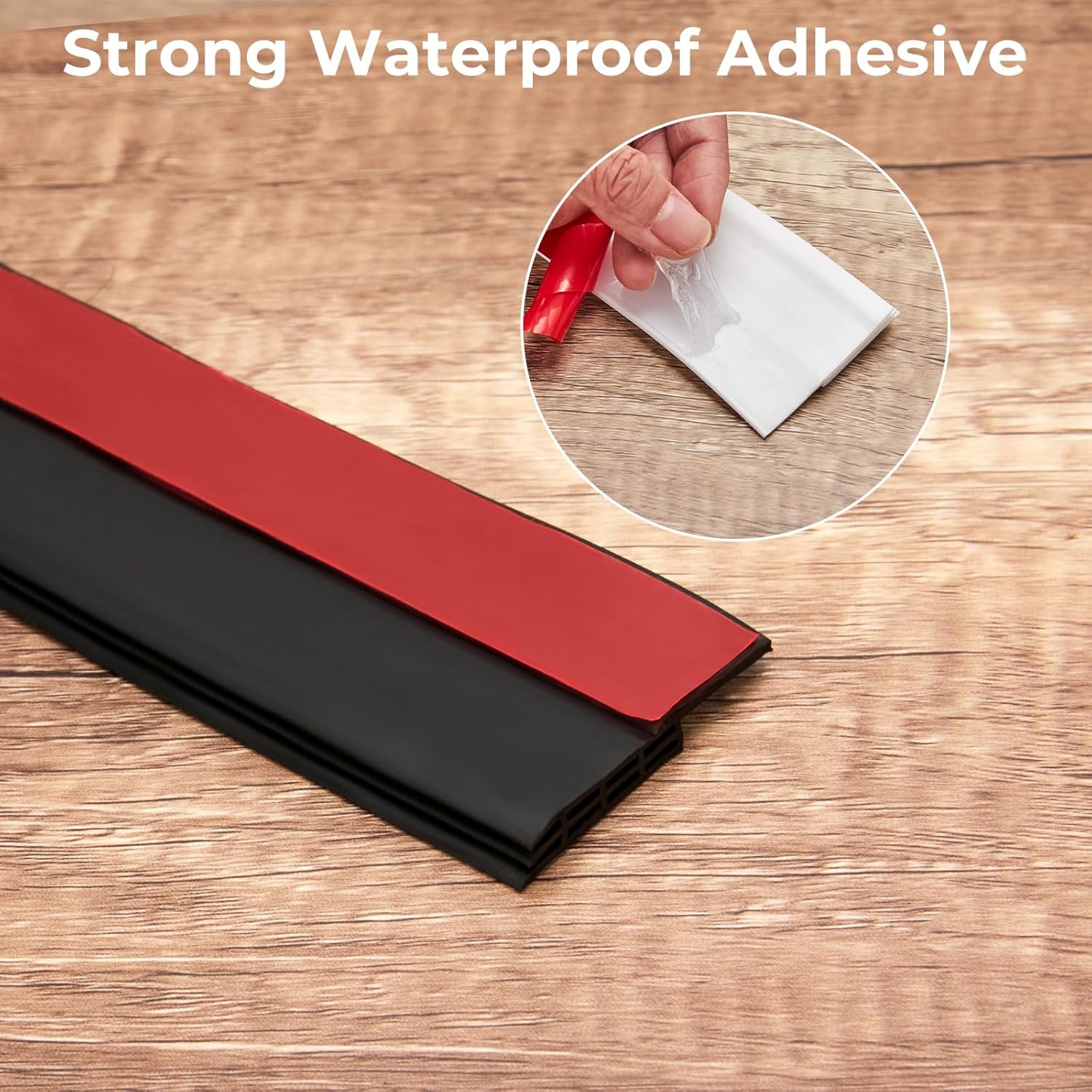 image:imageDoor Draft Stopper Under Door Sweep Ohuhu 2 Pack 37 L x 145W Door Draft Blocker Weather Stripping for Exterior Interior Doors Door Seal Gap Filler Bottom Dust Noise Insulation Draft GuardBlack