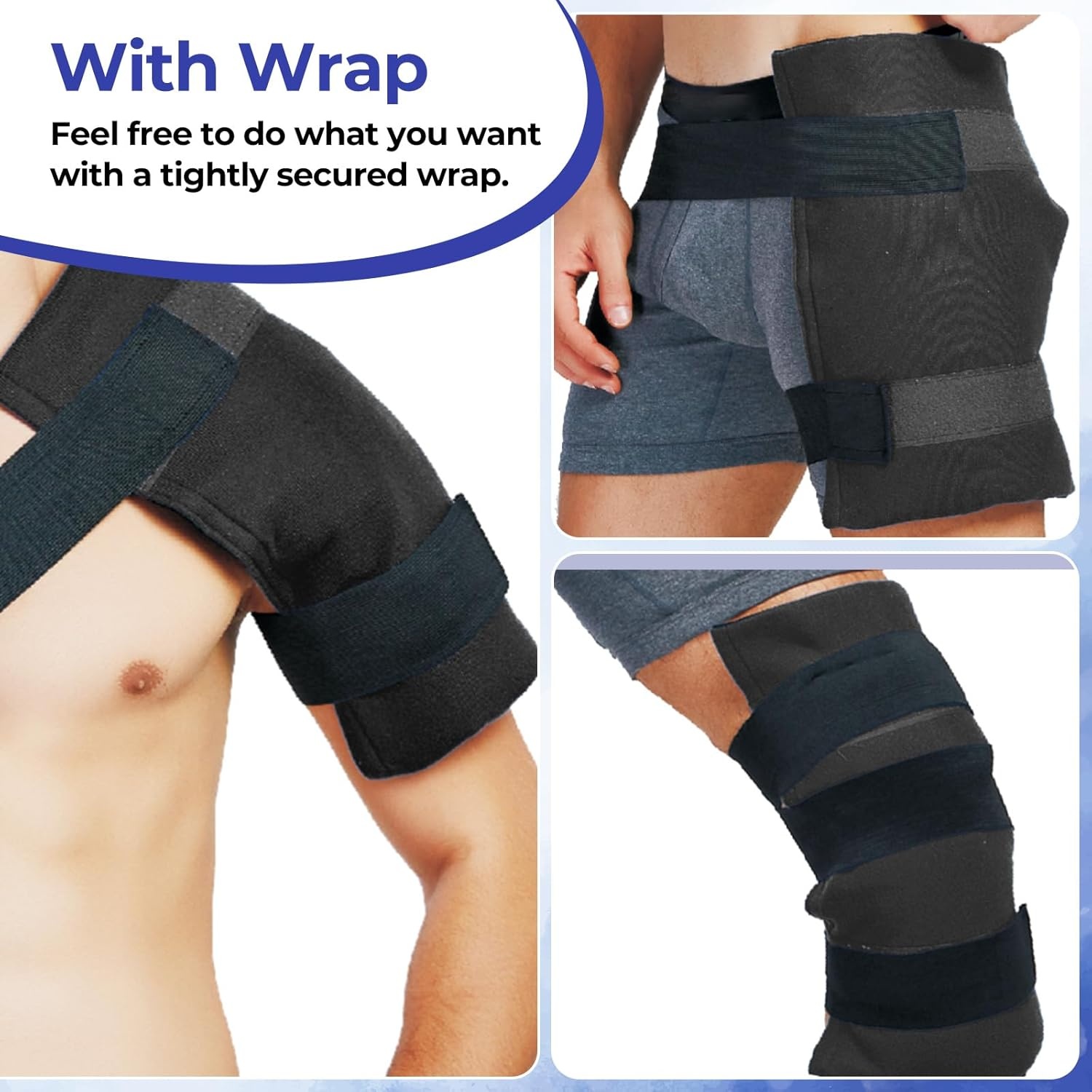 image:imageIce Packs for Injuries 14 X 11 Ohuhu 2 Pack Hot Cold Gel Ice Pack XLarge Reusable Ice Packs with Wrap Flexible Pain Relief for Shoulder Legs Knee Back Hip Aches Injury Muscle PainBlueBlue2 Pack