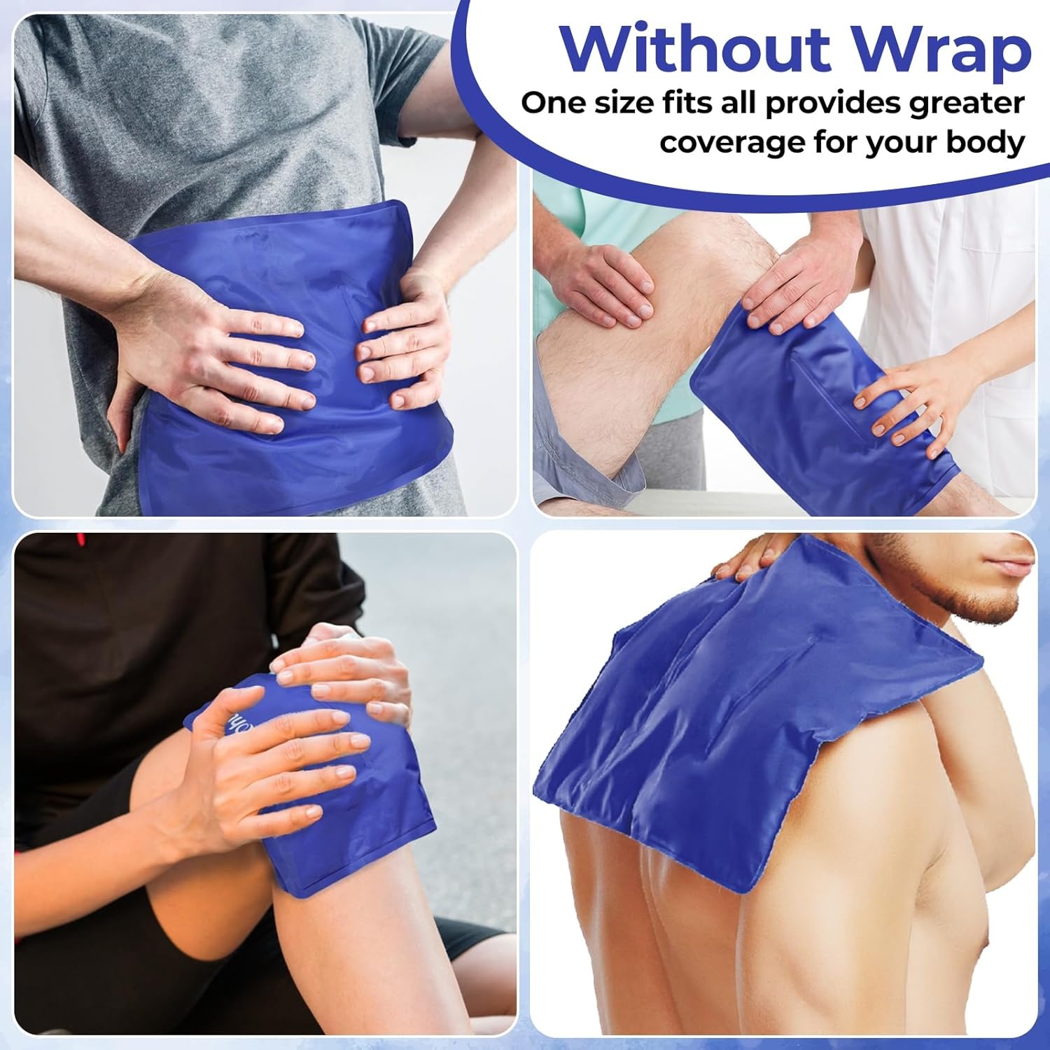 image:imageIce Packs for Injuries 14 X 11 Ohuhu 2 Pack Hot Cold Gel Ice Pack XLarge Reusable Ice Packs with Wrap Flexible Pain Relief for Shoulder Legs Knee Back Hip Aches Injury Muscle PainBlueBlue