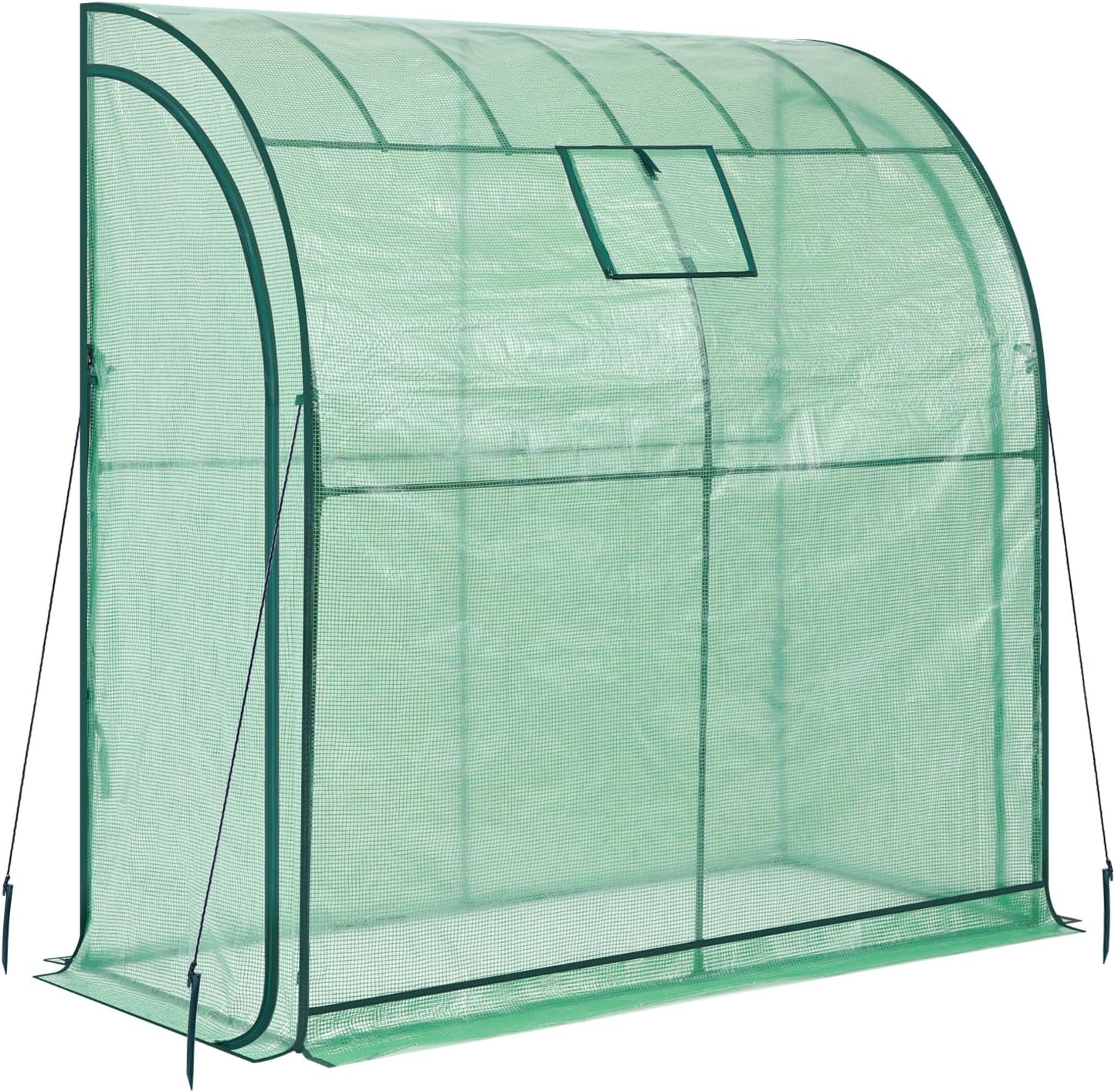 image:imageLeanto Greenhouse with 3Tier Shelves Ohuhu Portable Walkin Wall Mounted Green House with Mesh Windows 79x39x83 Large Greenhouses with 2 RollUp Zipper Doors Reinforced Structure for OutdoorsGreen