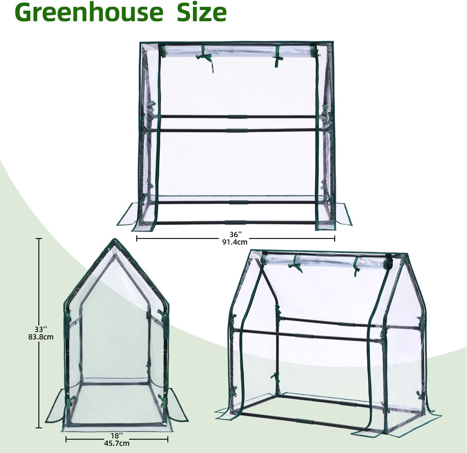 image:imageMini Greenhouse for Indoor Outdoor Ohuhu Portable Green House with Waterproof Pad for Small Plants Nursery Germination 36x36x585 HeavyDuty PVC Cover Tent Humidity Dome Seedling AccessoryClear