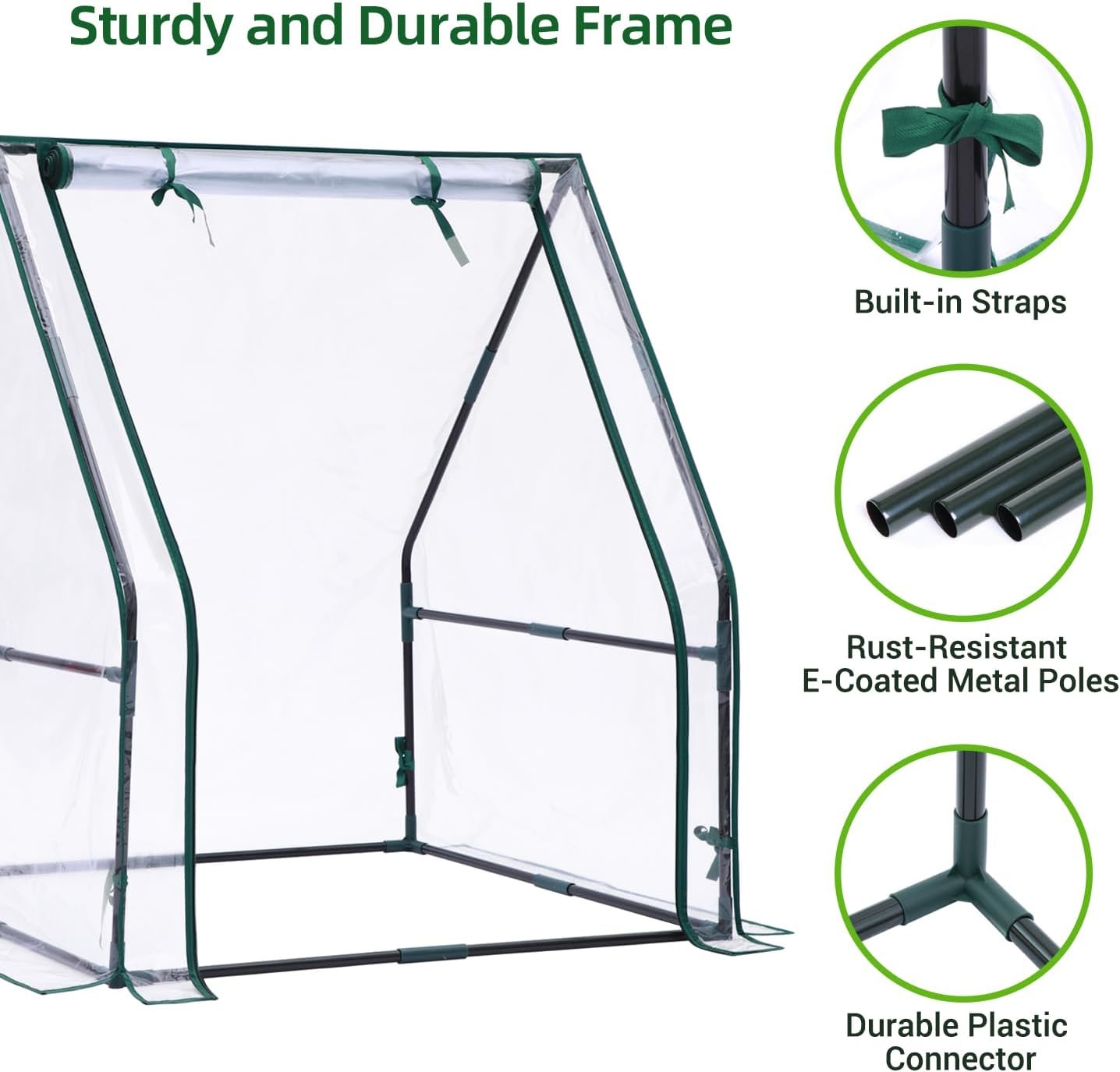 image:imageMini Greenhouse for Indoor Outdoor Ohuhu Portable Green House with Waterproof Pad for Small Plants Nursery Germination 36x36x585 HeavyDuty PVC Cover Tent Humidity Dome Seedling AccessoryClear