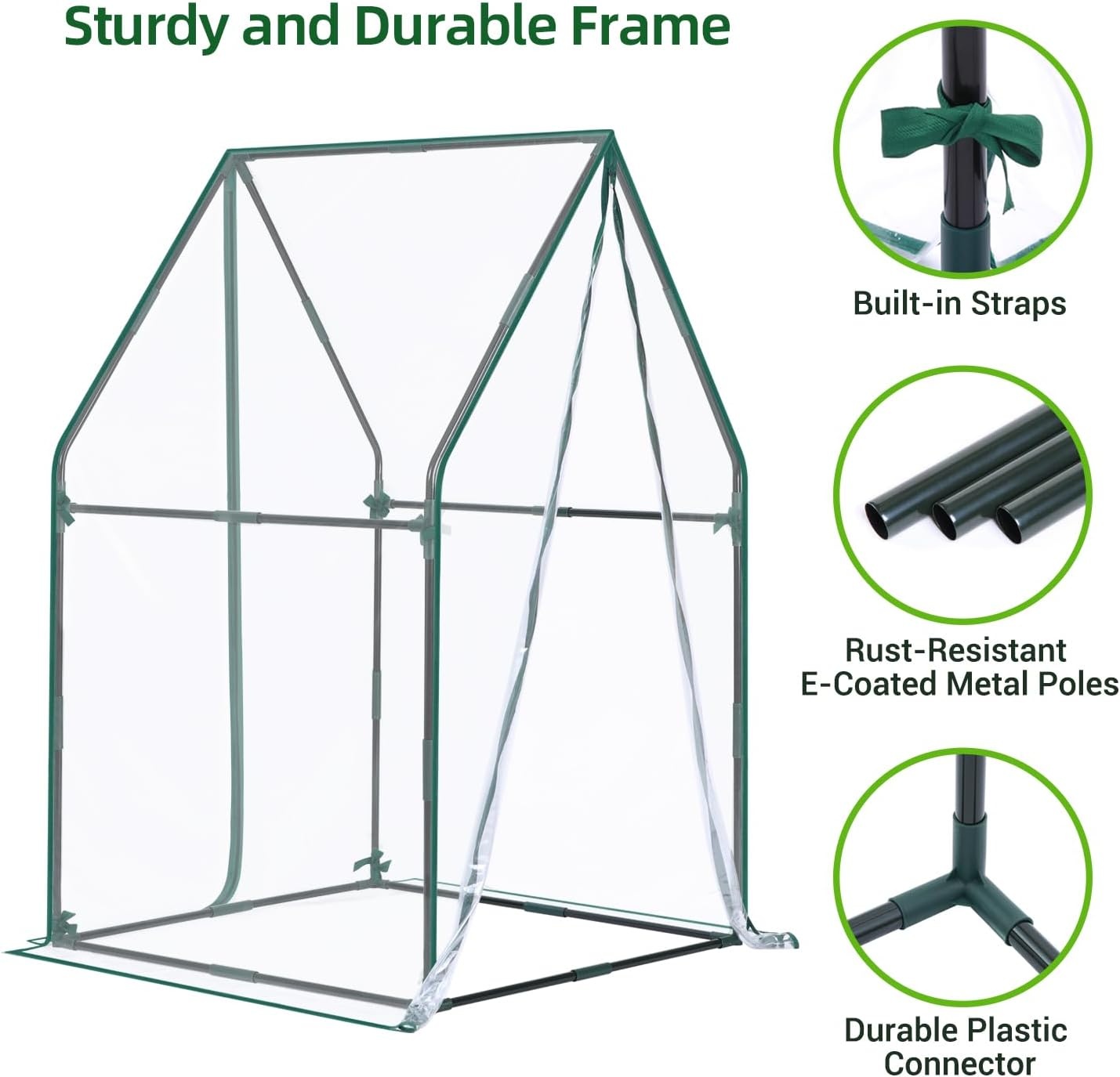 image:imageMini Greenhouse for Indoor Outdoor Ohuhu Portable Green House with Waterproof Pad for Small Plants Nursery Germination 36x36x585 HeavyDuty PVC Cover Tent Humidity Dome Seedling AccessoryClear