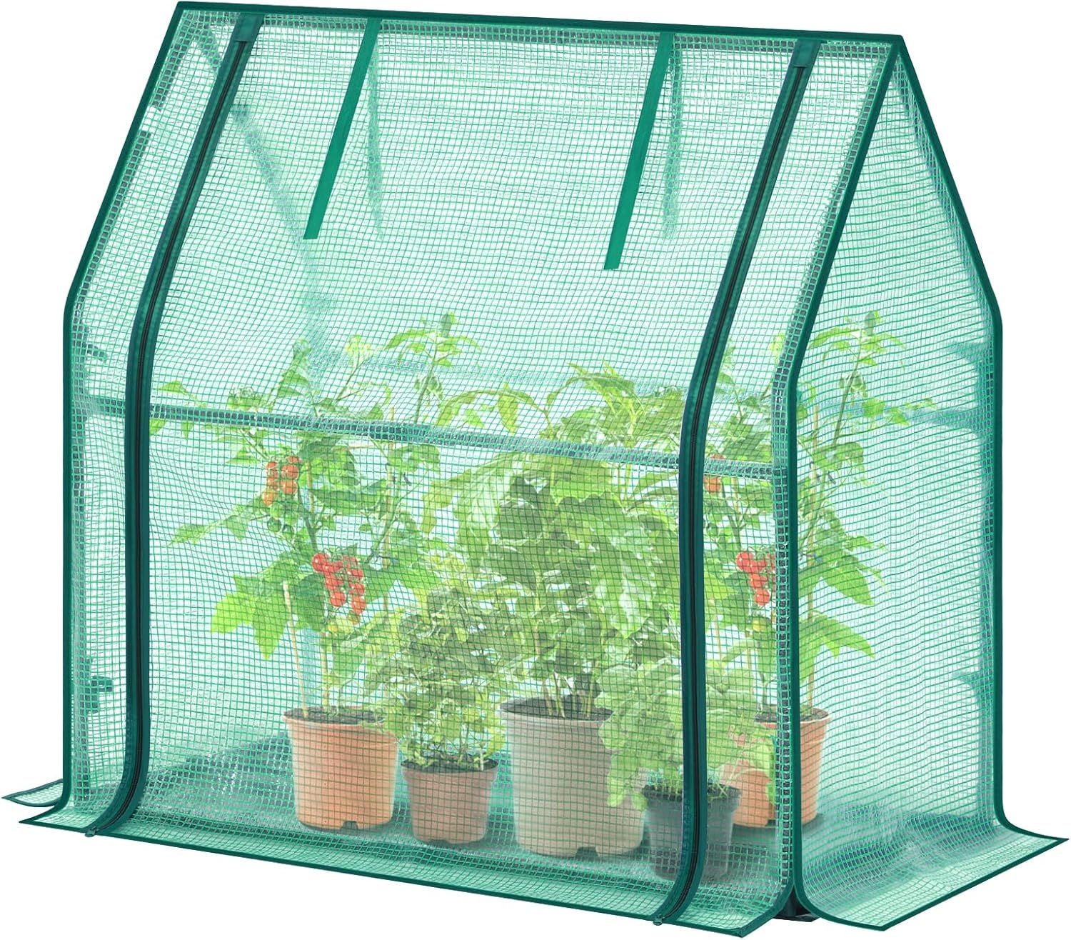 image:imageMini Greenhouse for Indoor Outdoor Ohuhu Portable Green House with Waterproof Pad for Small Plants Nursery Germination 36x36x585 HeavyDuty PVC Cover Tent Humidity Dome Seedling AccessoryGreen