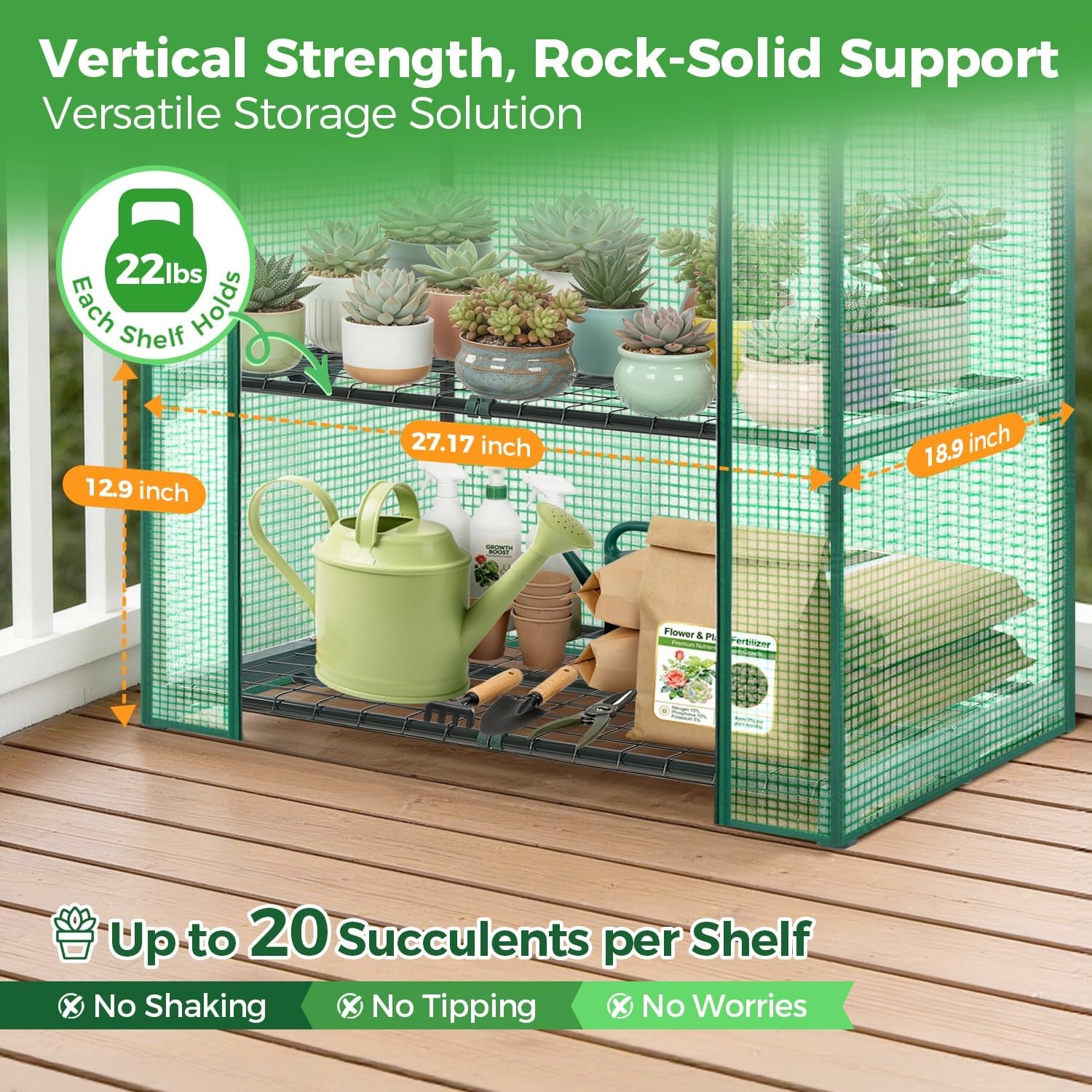 image:imageMini Greenhouse with Screen Roof Ohuhu Upgraded Portable 4 Tier Small Greenhouses for Outdoors Indoor with Reelable Door Heavy Duty Plastic Green House for Outside Garden Patio Yard Porch BalconyGreen