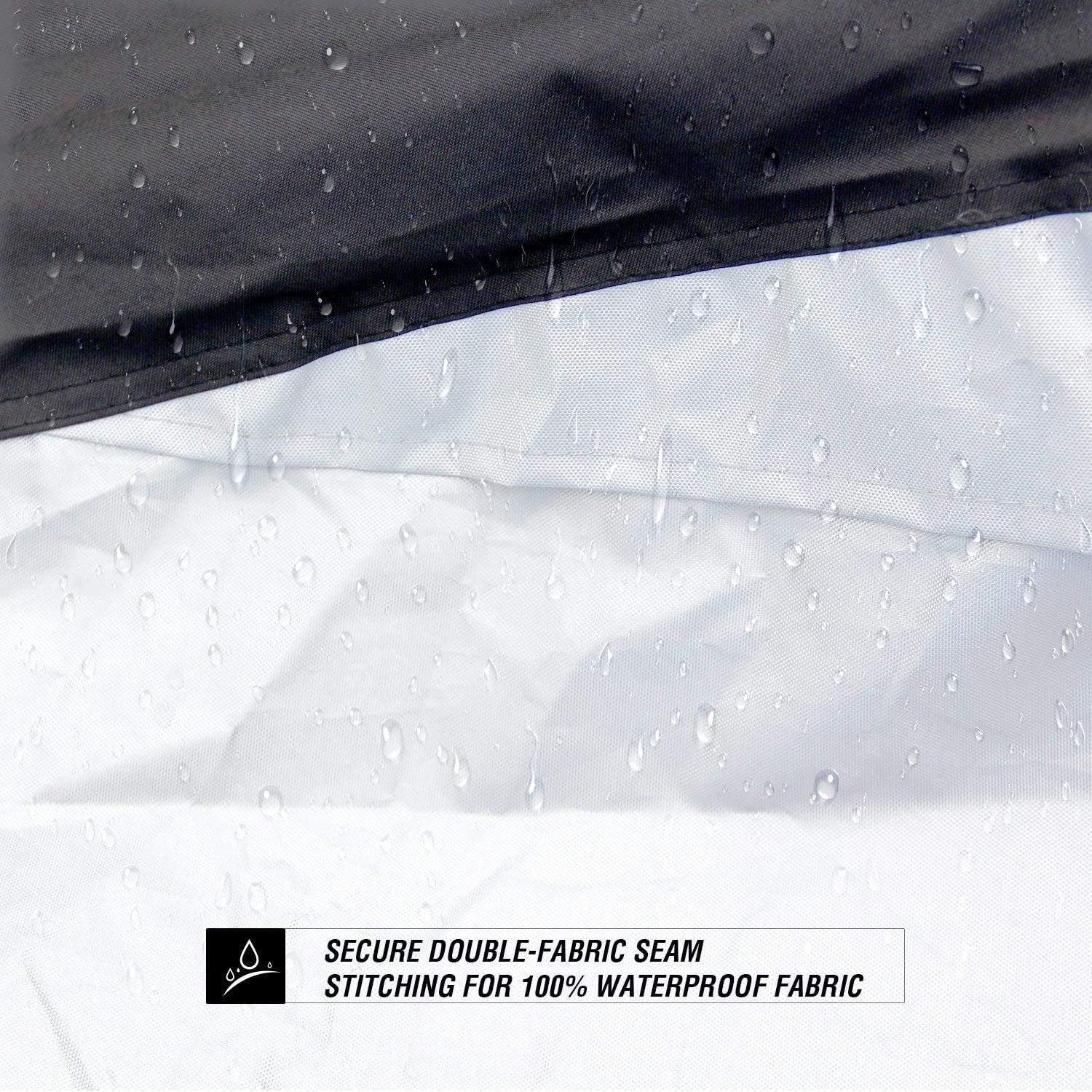image:imageMotorcycle Cover Ohuhu All Season Waterproof Snowproof Motorbike Covers with Lock Holes Fits up to 108 Motors Bikes Scooters for Honda Yamaha Suzuki Harley KawasakiXX Large BlackSilver