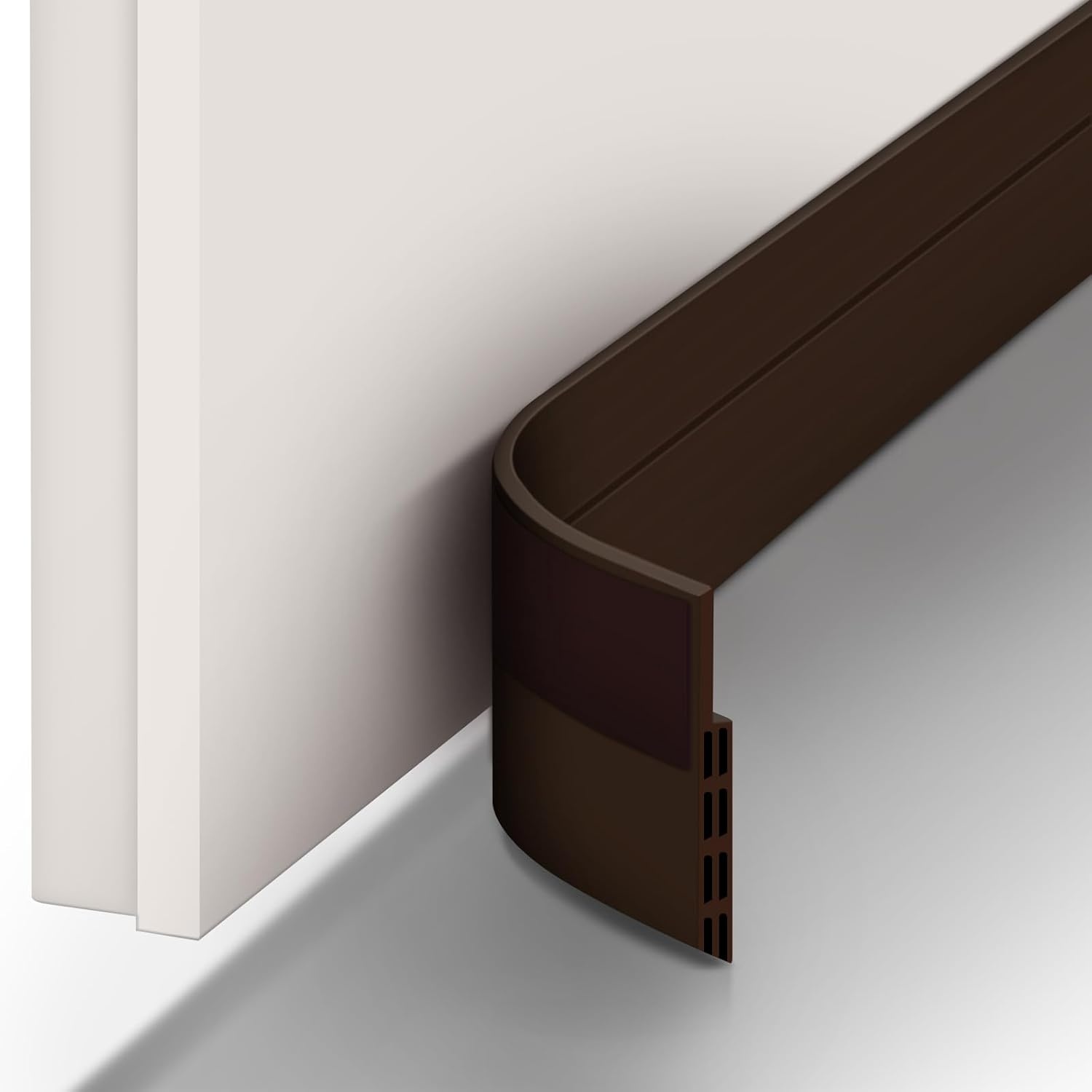 image:imageOhuhu 118 Long Door Draft Stopper CuttoFit Silicone Weather Stripping 1 Widened Adhesive Under Door Bottom Seal for Sliding Patio Doors Garage Doors Blocks Draft Noise Energy Saving WhiteBrown