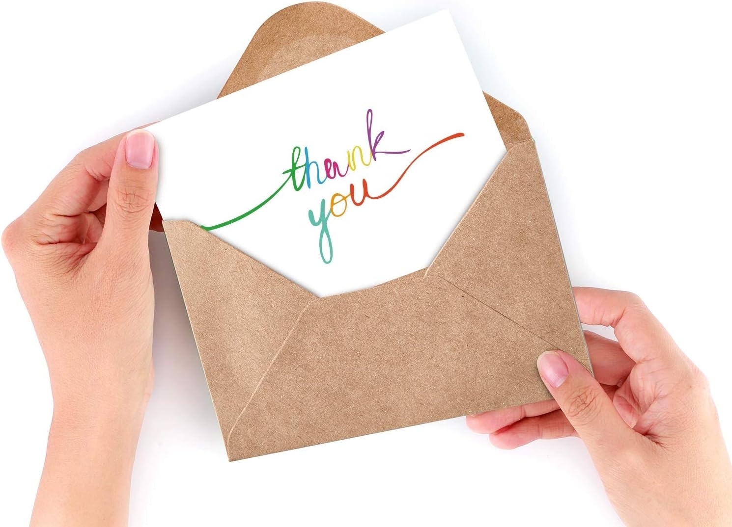 image:imageOhuhu 144 Bulk Thank You Cards with Envelopes Thank You Notes Box Set with Elegant 8 Rainbow Colorful Designs Greeting Card for Wedding Business Birthday Baby Shower Blank Inside 4 x 6 Inch144