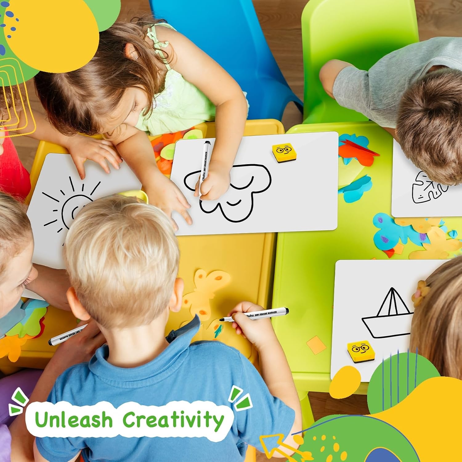 image:imageOhuhu 30 Pack White Boards DoubleSided 9x 12 Small Dry Erase Board Class Set Includes 30 Mini Whiteboards 30 Black Markers and 30 Erasers for Students Teachers Classroom School amp Office30