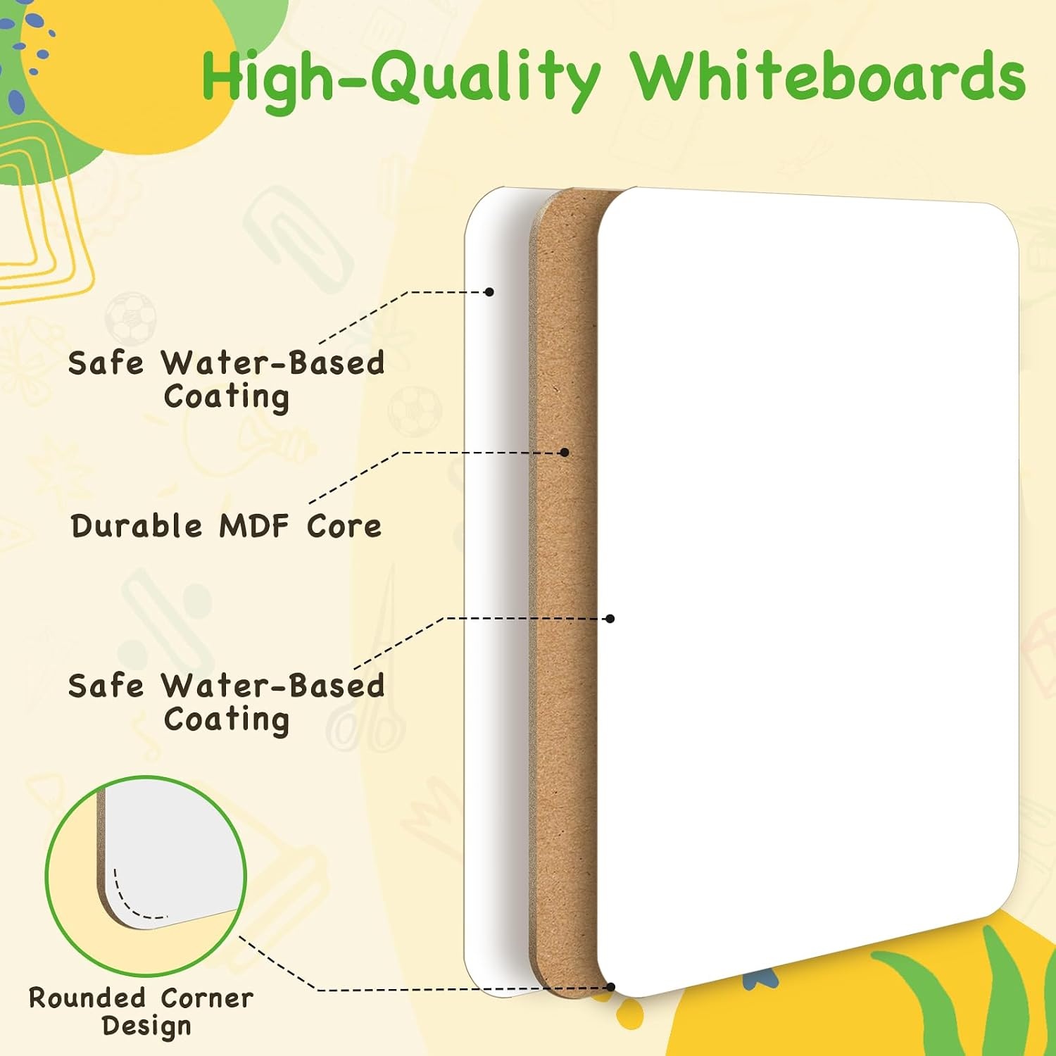 image:imageOhuhu 30 Pack White Boards DoubleSided 9x 12 Small Dry Erase Board Class Set Includes 30 Mini Whiteboards 30 Black Markers and 30 Erasers for Students Teachers Classroom School amp Office30