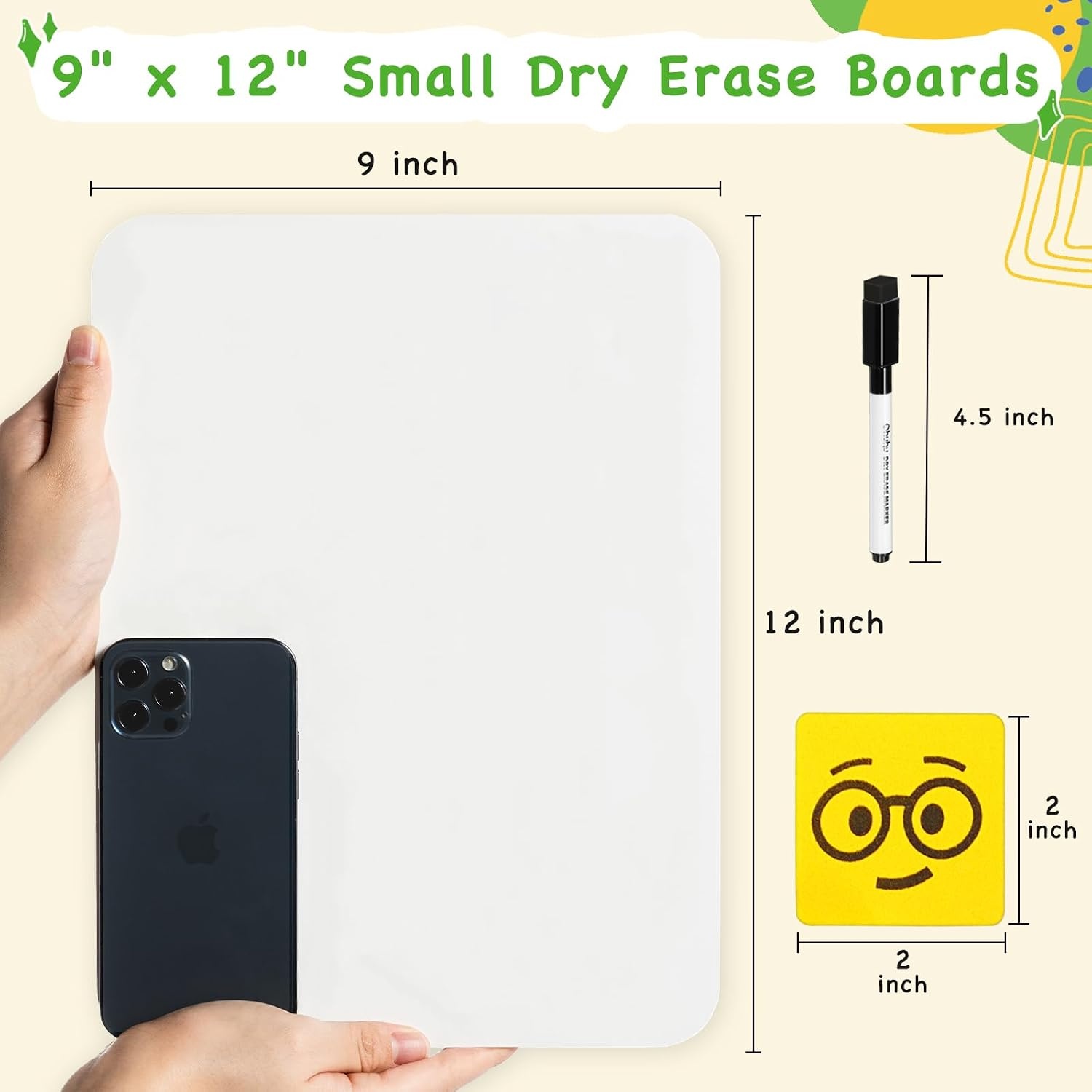 image:imageOhuhu 30 Pack White Boards DoubleSided 9x 12 Small Dry Erase Board Class Set Includes 30 Mini Whiteboards 30 Black Markers and 30 Erasers for Students Teachers Classroom School amp Office30