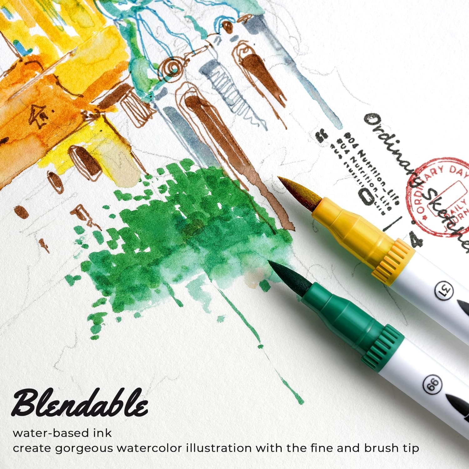 image:imageOhuhu 60 Coloring Markers amp Mix Media Pad