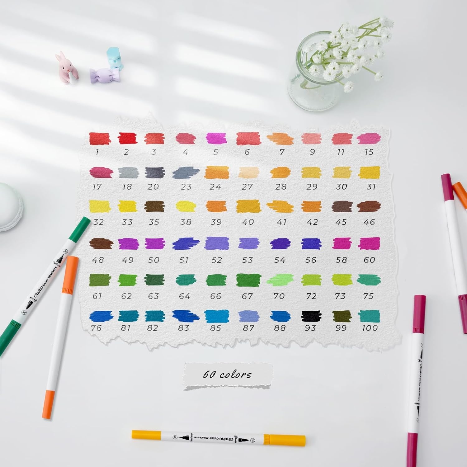image:imageOhuhu 60 Coloring Markers amp Mix Media Pad