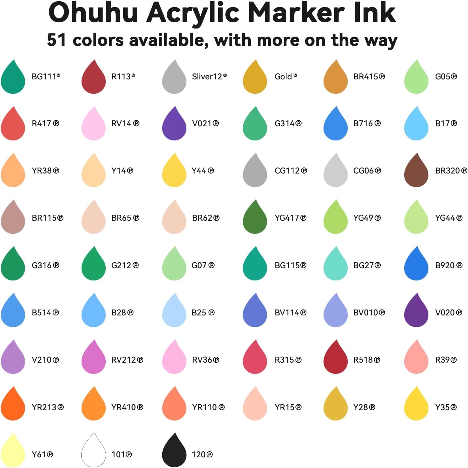 image:imageOhuhu Acrylic Marker Ink Refill for Mauna Kea amp Hanauma SeriesYG44