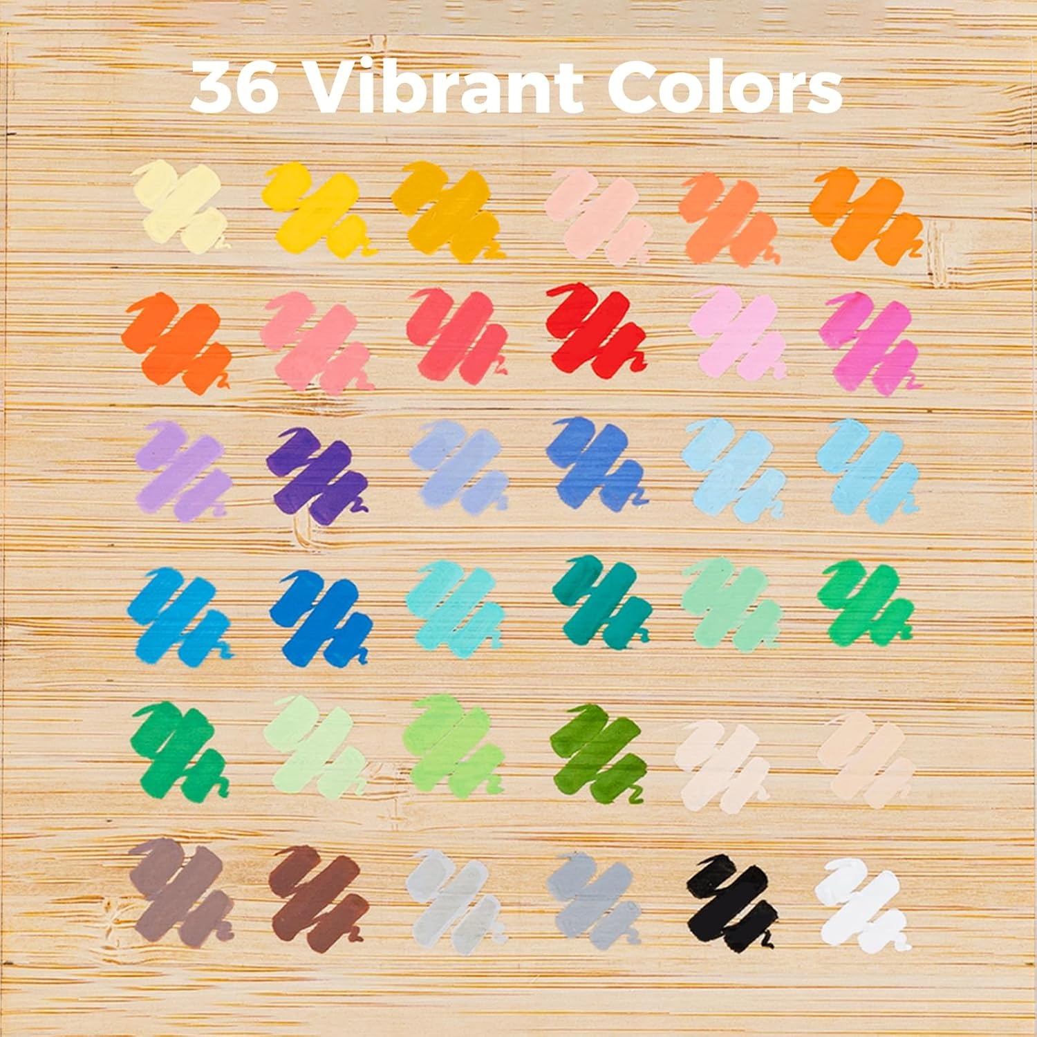 image:imageOhuhu Acrylic Paint Markers Brush Tip Top Pump 36 Colors Paint Pens Excellent Coverage Acrylic Markers Waterproof Lightfast for Rock Painting 3D Prints Egg Wood Glass Ceramic DIY Crafts  Waikiki36