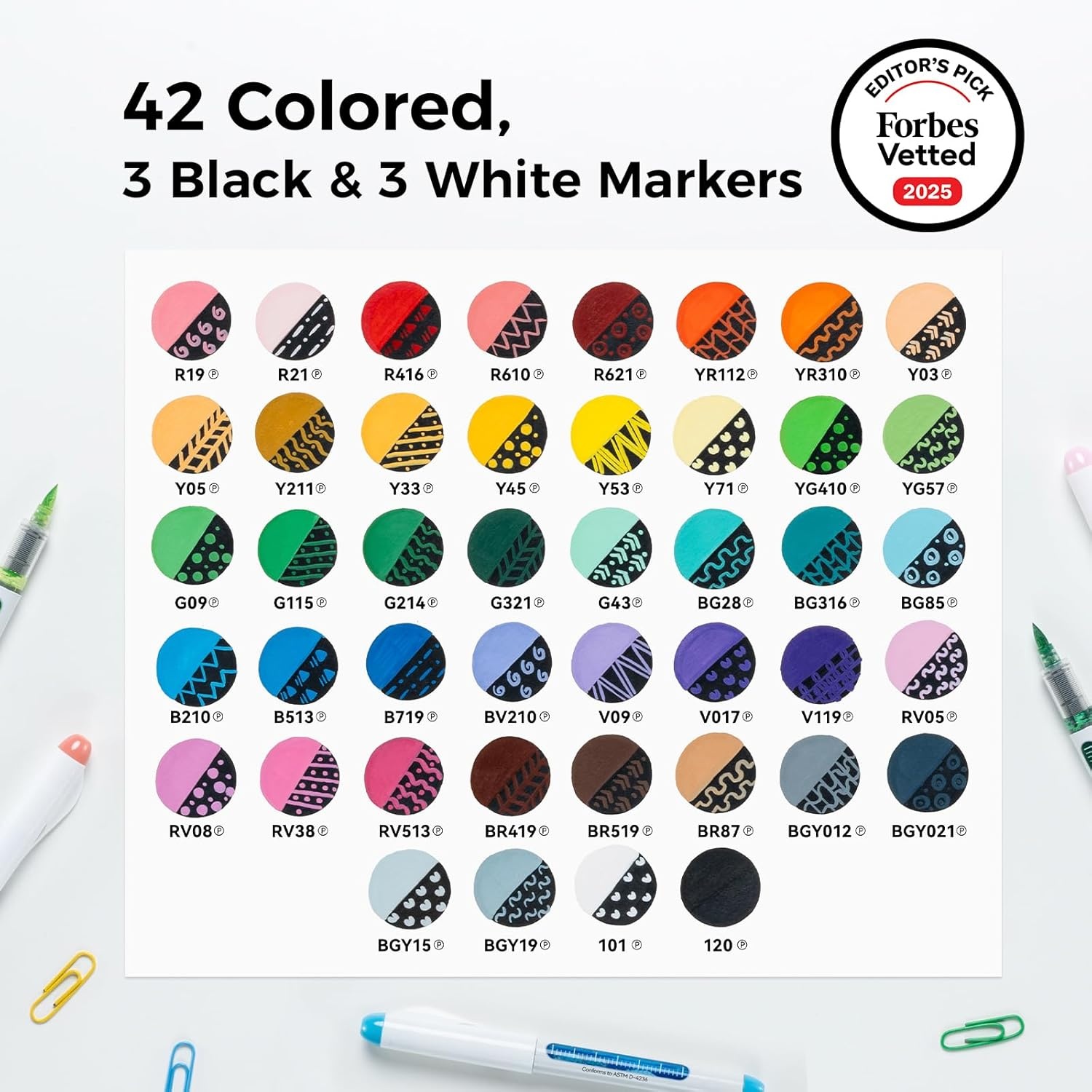 image:imageOhuhu Acrylic Paint Markers Dual Tips 24 Colors Brush amp Bullet Automatic Ink Control Acrylic Markers High Opacity Paint Pens Waterproof for Rock Painting 3D Prints Easter Egg Wood DIY Crafts Waimoku48 Pack Brush