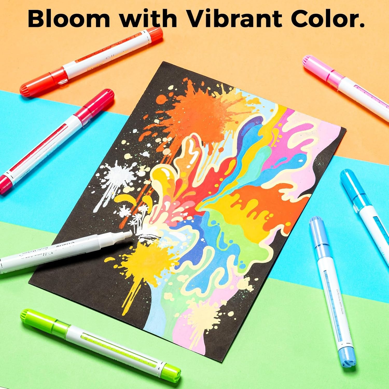 image:imageOhuhu Acrylic Paint Markers Refillable 36 Colors Acrylic Markers High Opacity Paint Markers Waterproof Lightfast for Rock Painting Easter Eggs 3D Prints Wood Glass Ceramic Canvas Hanauma36