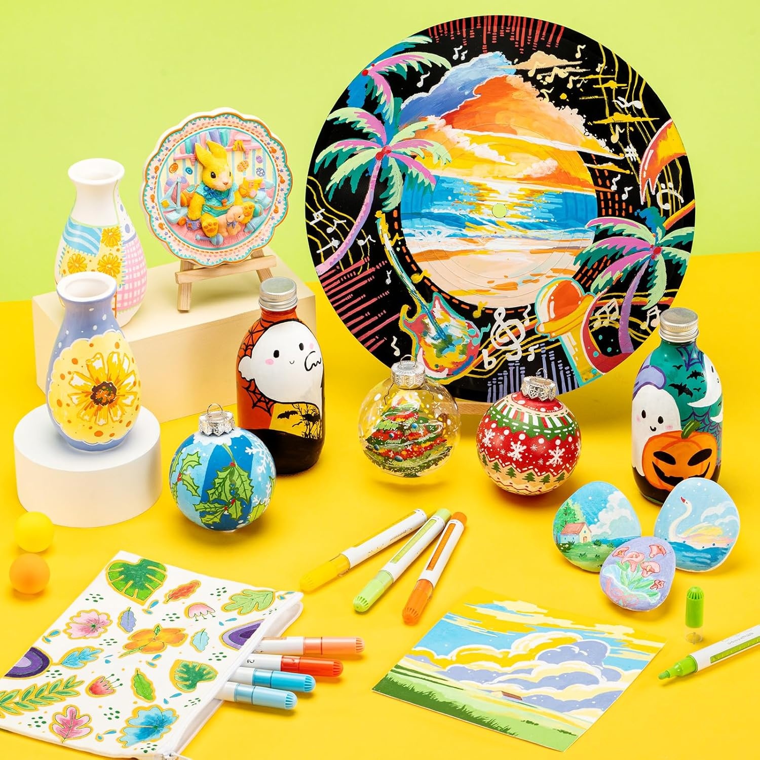 image:imageOhuhu Acrylic Paint Markers Refillable 36 Colors Acrylic Markers High Opacity Paint Markers Waterproof Lightfast for Rock Painting Easter Eggs 3D Prints Wood Glass Ceramic Canvas Hanauma36