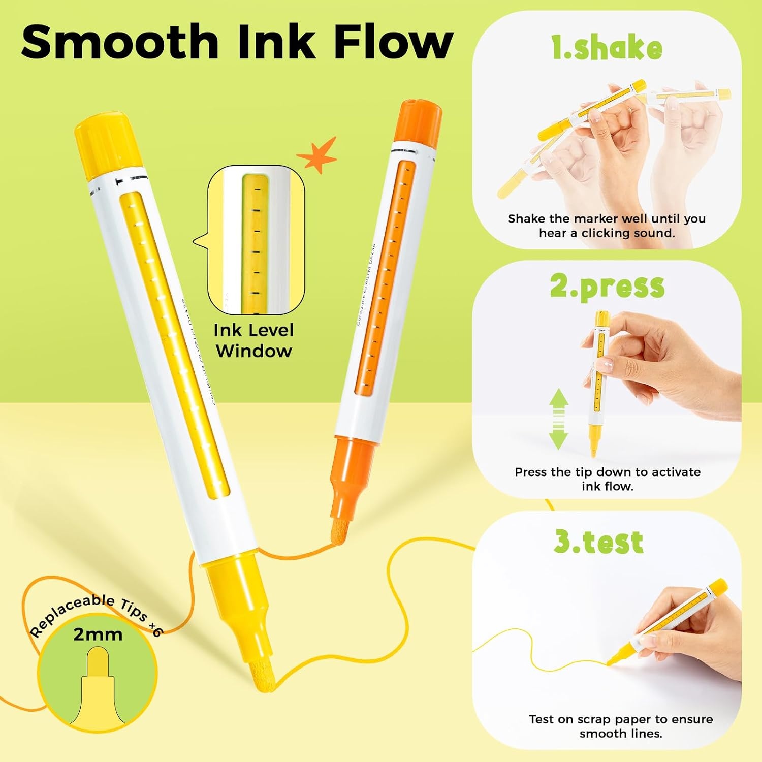 image:imageOhuhu Acrylic Paint Markers Refillable 36 Colors Acrylic Markers High Opacity Paint Markers Waterproof Lightfast for Rock Painting Easter Eggs 3D Prints Wood Glass Ceramic Canvas Hanauma36