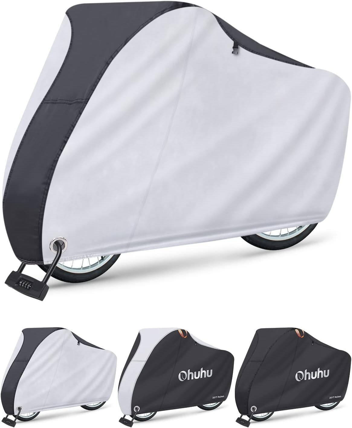 image:imageOhuhu Bike Cover Waterproof Outdoor Bicycle Covers for Mountain and Road Bikes Rain Sun UV Proof XL