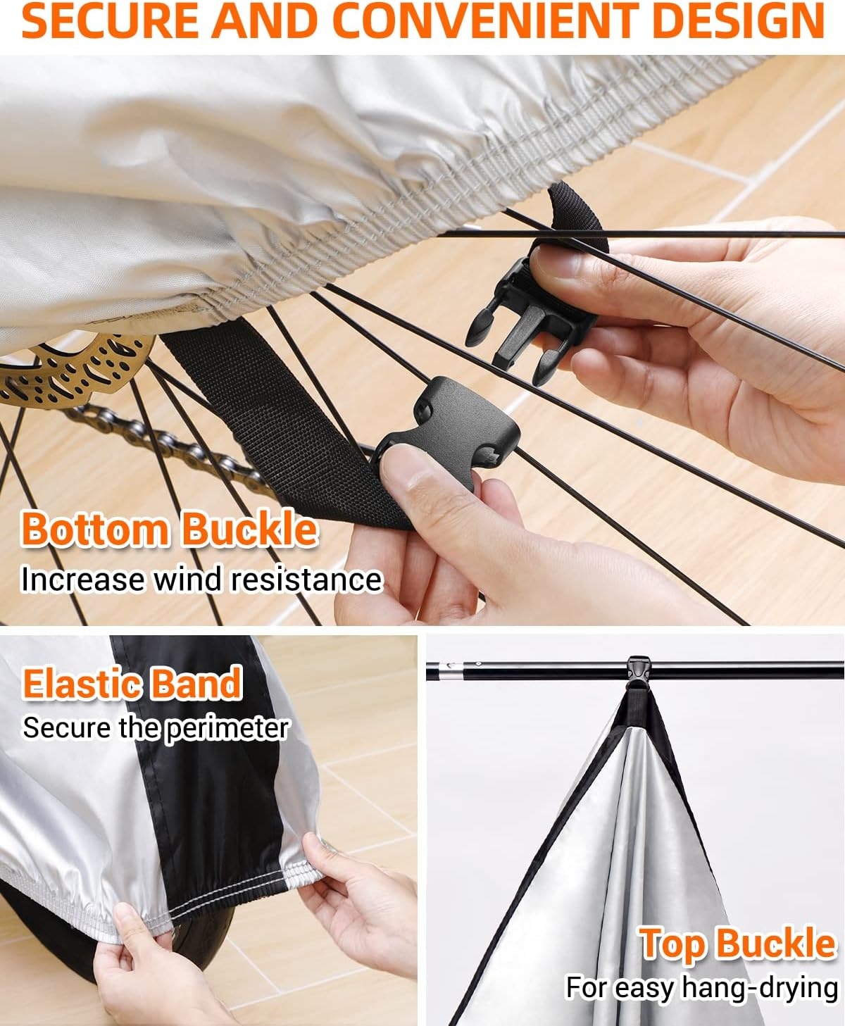 image:imageOhuhu Bike Cover Waterproof Outdoor Bicycle Covers for Mountain and Road Bikes Rain Sun UV Proof XL