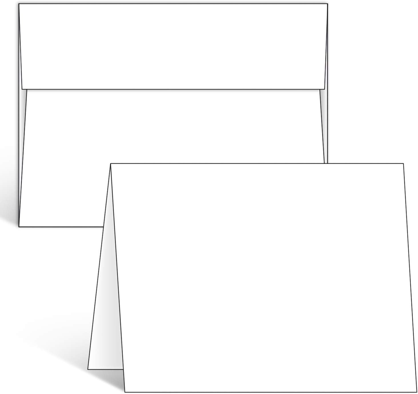 image:imageOhuhu Blank White Cards and Envelopes 100 Pack 4 x 6 Heavyweight Folded Cards and A4 Envelopes for DIY Greeting Cards Wedding Birthday Invitations Baby Shower Thank You Cards and All OccasionsWhite