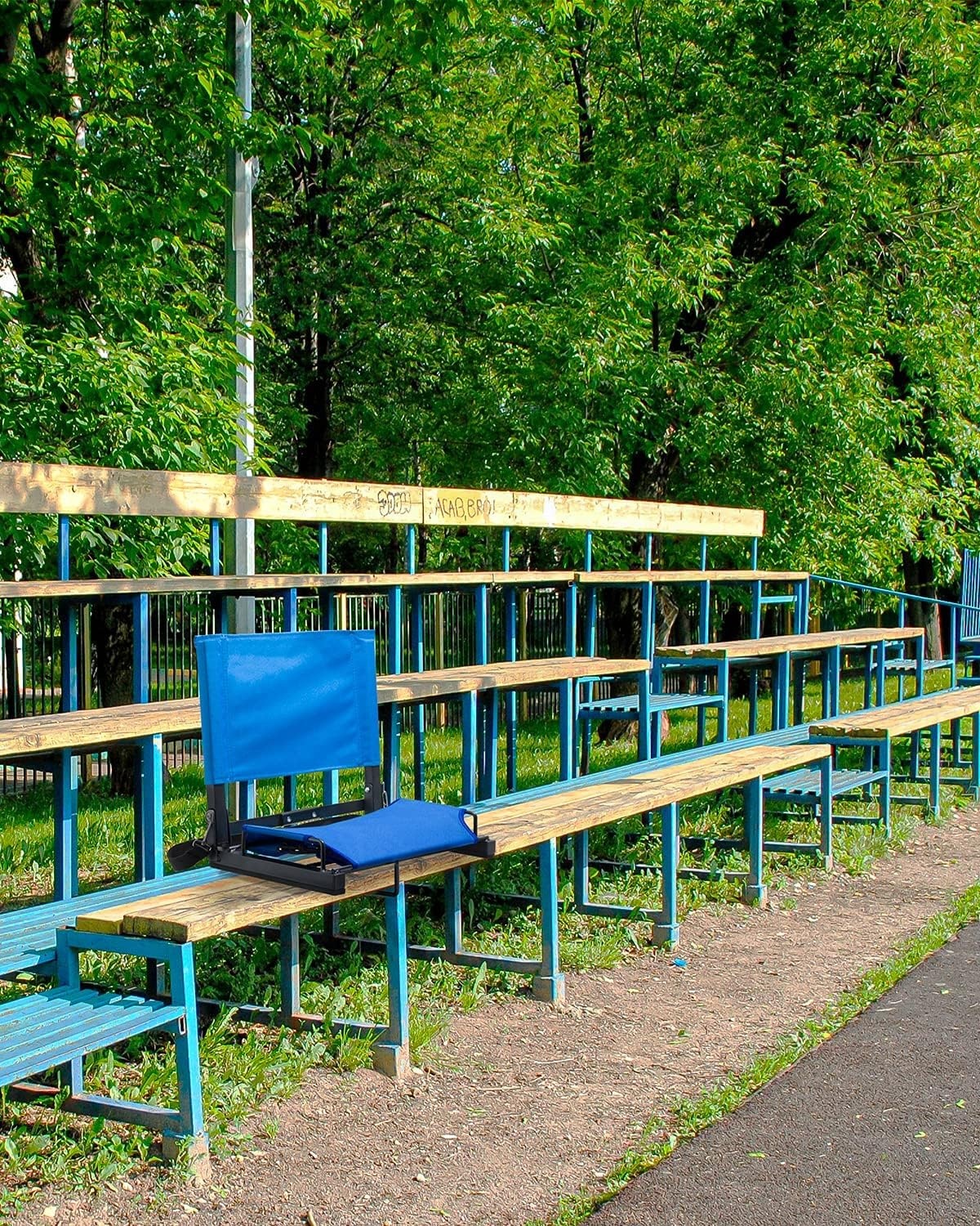 image:imageOhuhu Bleacher Seat with Backrest Stadium Seats for Bleacher Chairs with Back Support Portable Bleachers Seat with Shoulder Straps and Hook for Sports Events Baseball Soccer Kayak Boat
