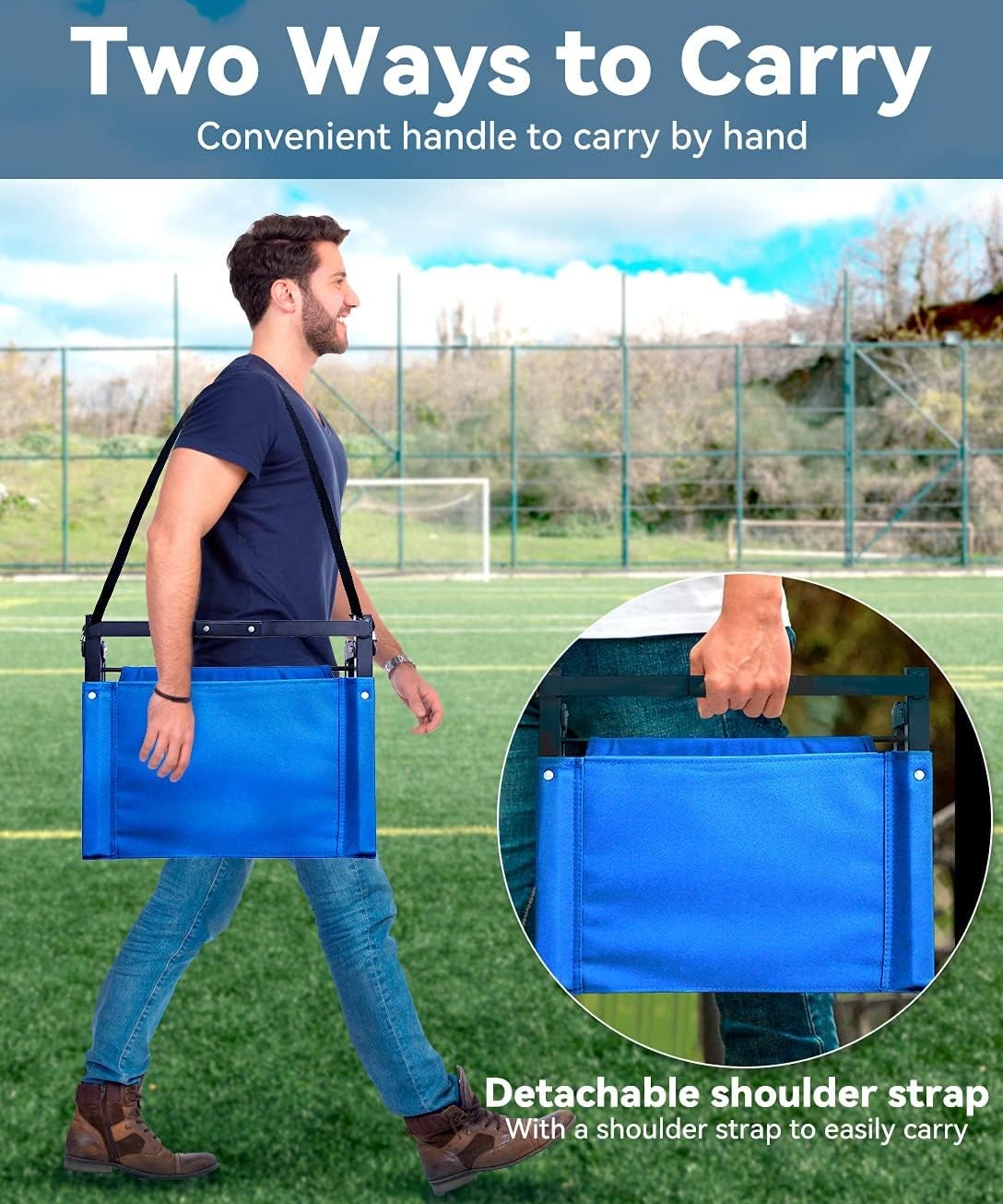 image:imageOhuhu Bleacher Seat with Backrest Stadium Seats for Bleacher Chairs with Back Support Portable Bleachers Seat with Shoulder Straps and Hook for Sports Events Baseball Soccer Kayak Boat