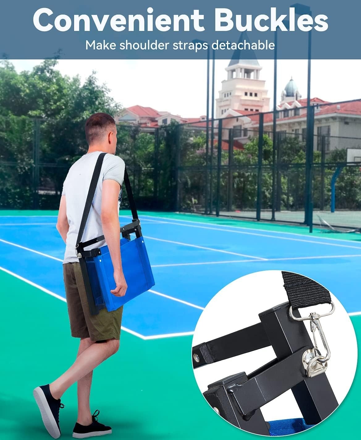 image:imageOhuhu Bleacher Seat with Backrest Stadium Seats for Bleacher Chairs with Back Support Portable Bleachers Seat with Shoulder Straps and Hook for Sports Events Baseball Soccer Kayak Boat
