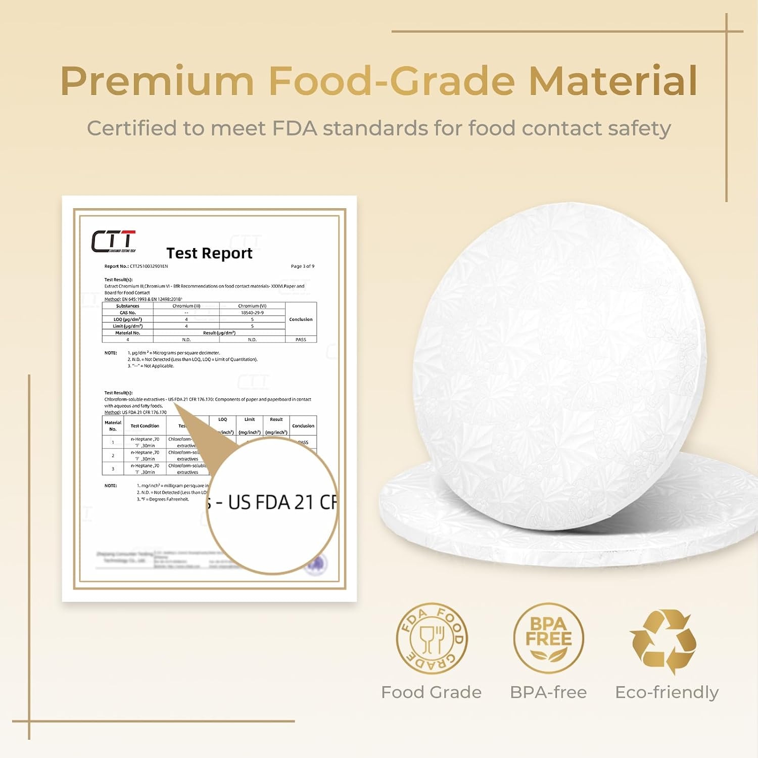 image:imageOhuhu Cake Boards 12 Inch Extra Thick Greaseproof amp Sturdy Cardboard Marble Pattern 10 Inch 2 Pack Round Corrugated Cardboard Wrapped Edges for MultiLayered Cakes Weddings BirthdaysWhite