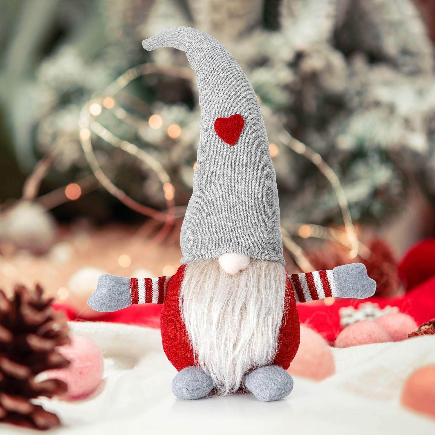 image:imageOhuhu Christmas Gnomes 2 Pack 165 Gnome Christmas Decorations Handmade Swedish Gnome Tomte Nordic Gnome Plush Stuffed Gnome for Xmas Home Table Ornaments Christmas Decorations