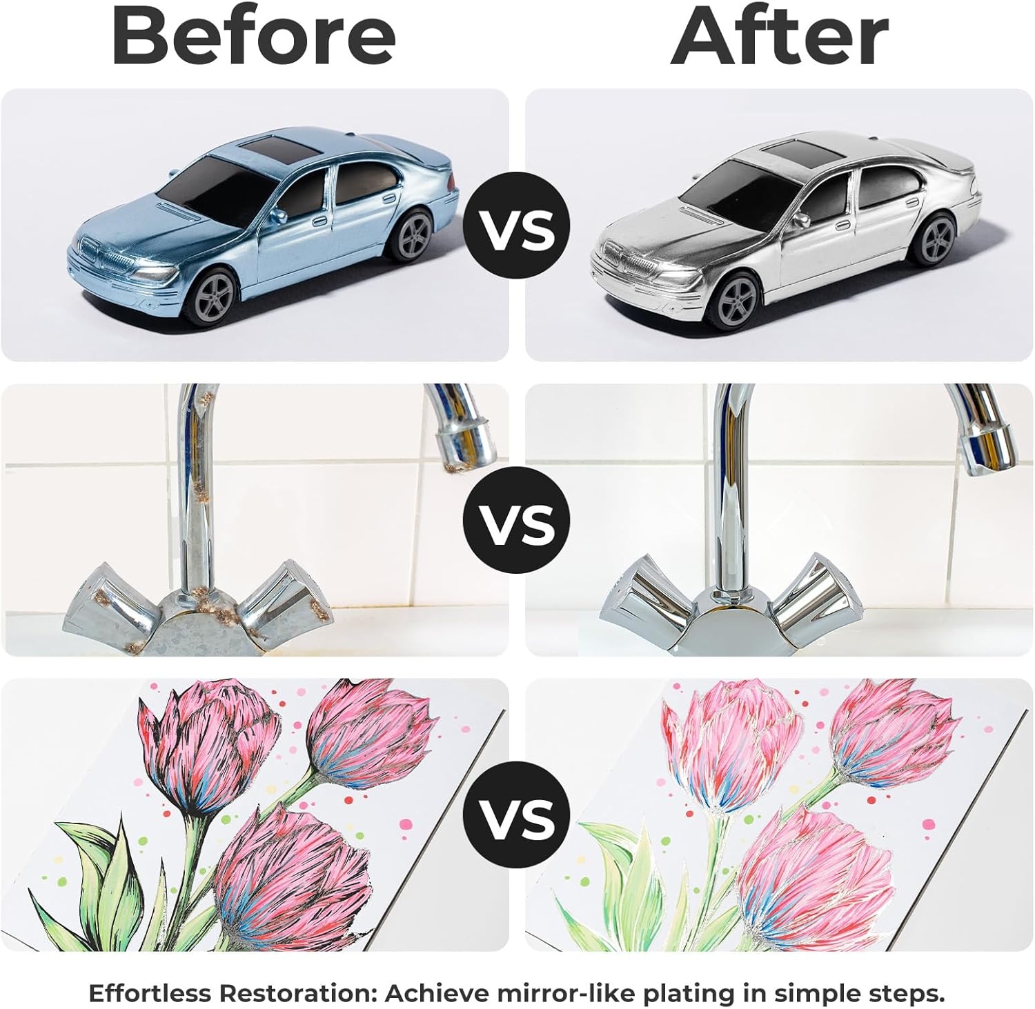 image:imageOhuhu Chrome Paint Pen 3 PCS Silver Chrome Markers with Gloss Mirror WaterProof Lightfast Permanent Paint Markers for Repairing Metal Glass Plastic Car Tire DIY Crafts3