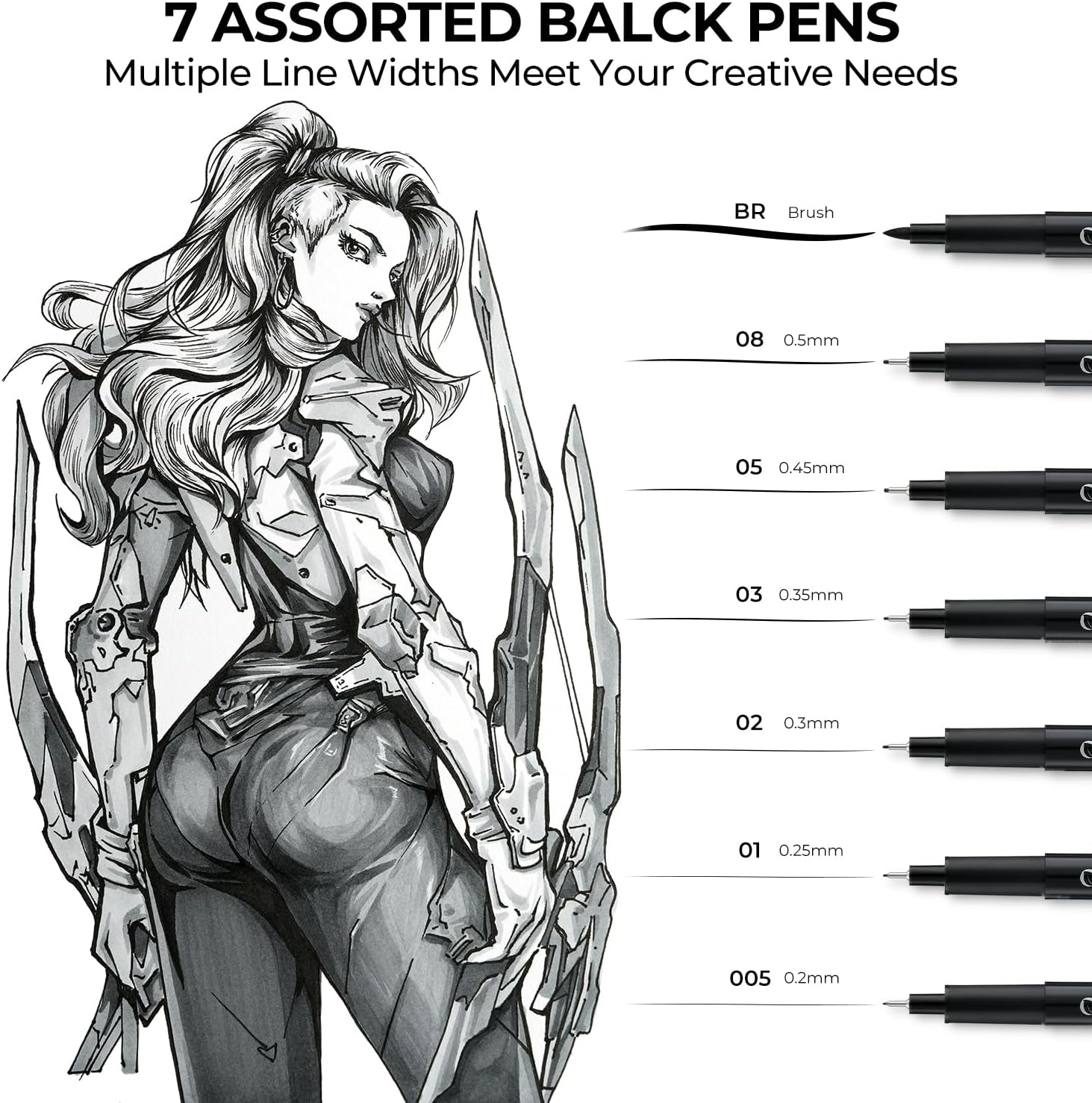 image:imageOhuhu Colored Fineliner Pens 18 Pack and Ohuhu Blank Cards 100 Pack