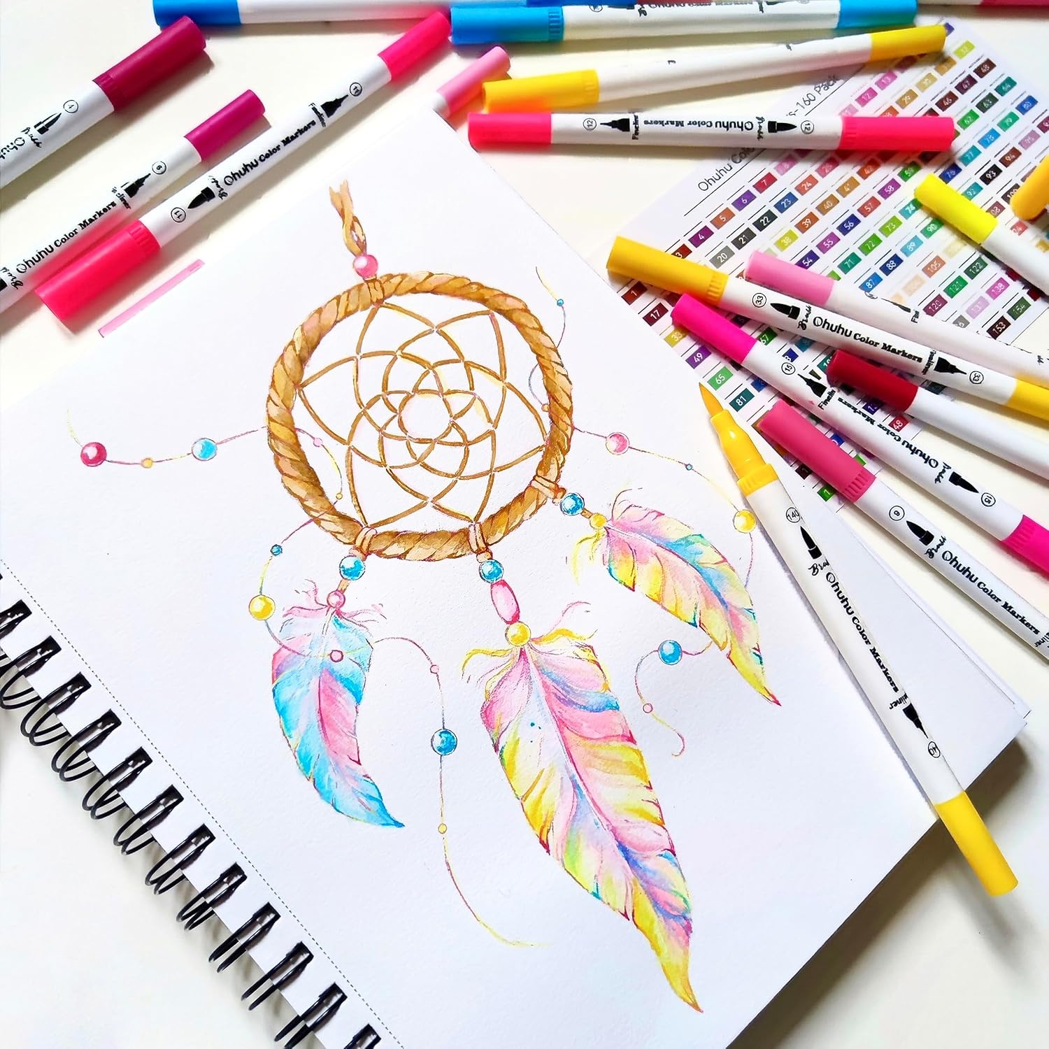 image:imageOhuhu Coloring Markers 100 Colors amp Mix Media Pad