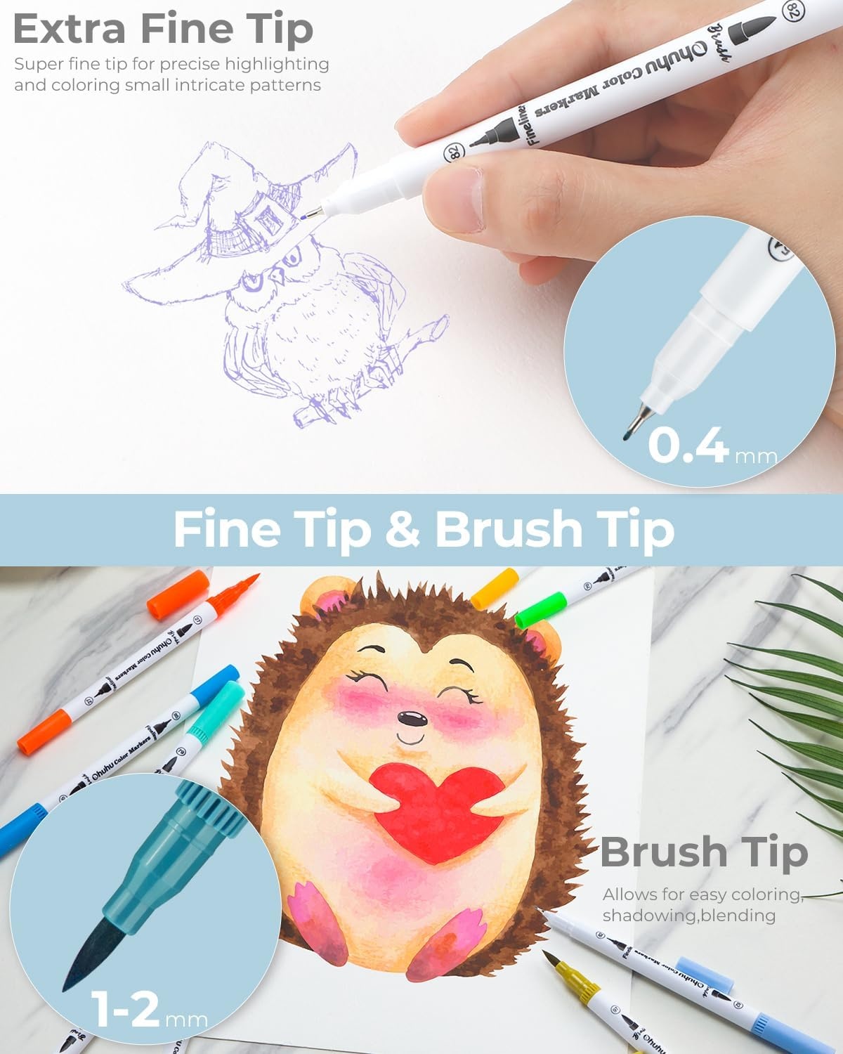image:imageOhuhu Coloring Markers 100 Colors amp Mix Media Pad