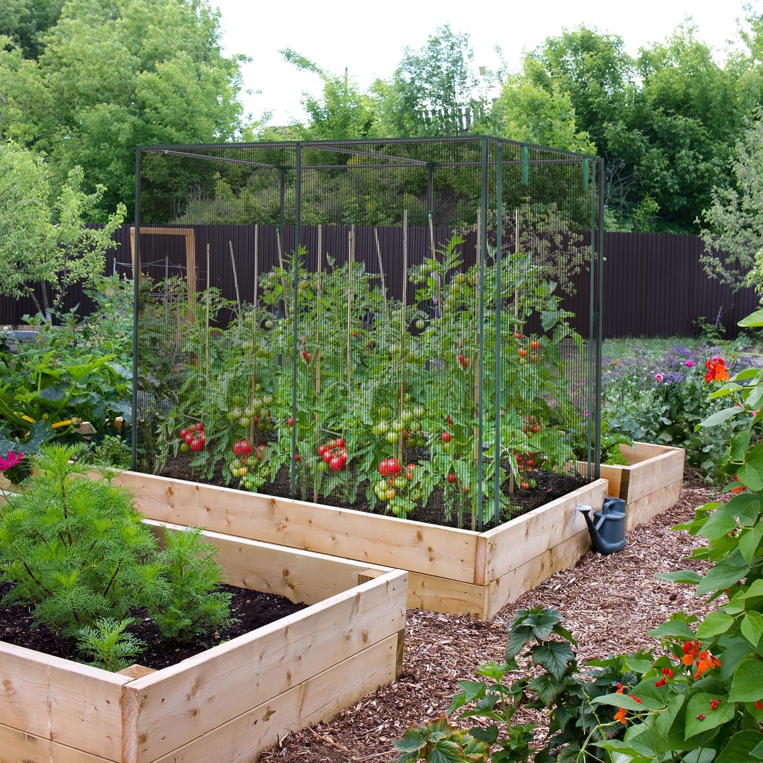 image:imageOhuhu Crop Cages for Garden Plant66x39x53 Ft Plant Protection Tent with Zippered Door Raised Bed Cover Garden Bed Cover with Frame WindResistant Plant Cages for Outdoor Plants66 x 39 x 53